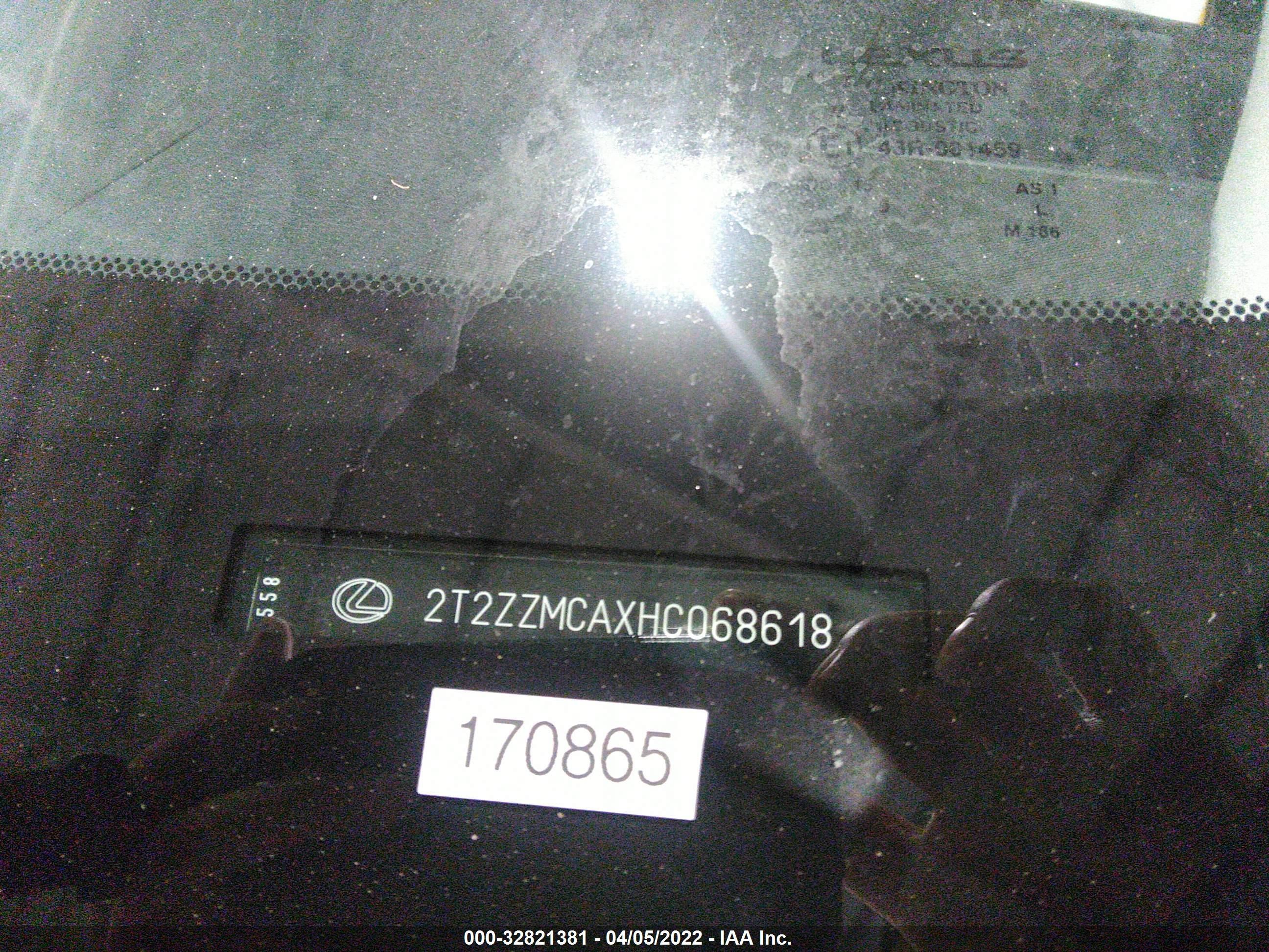2017 LEXUS RX RX 350 VIN: 002ZZMCAXHC068618