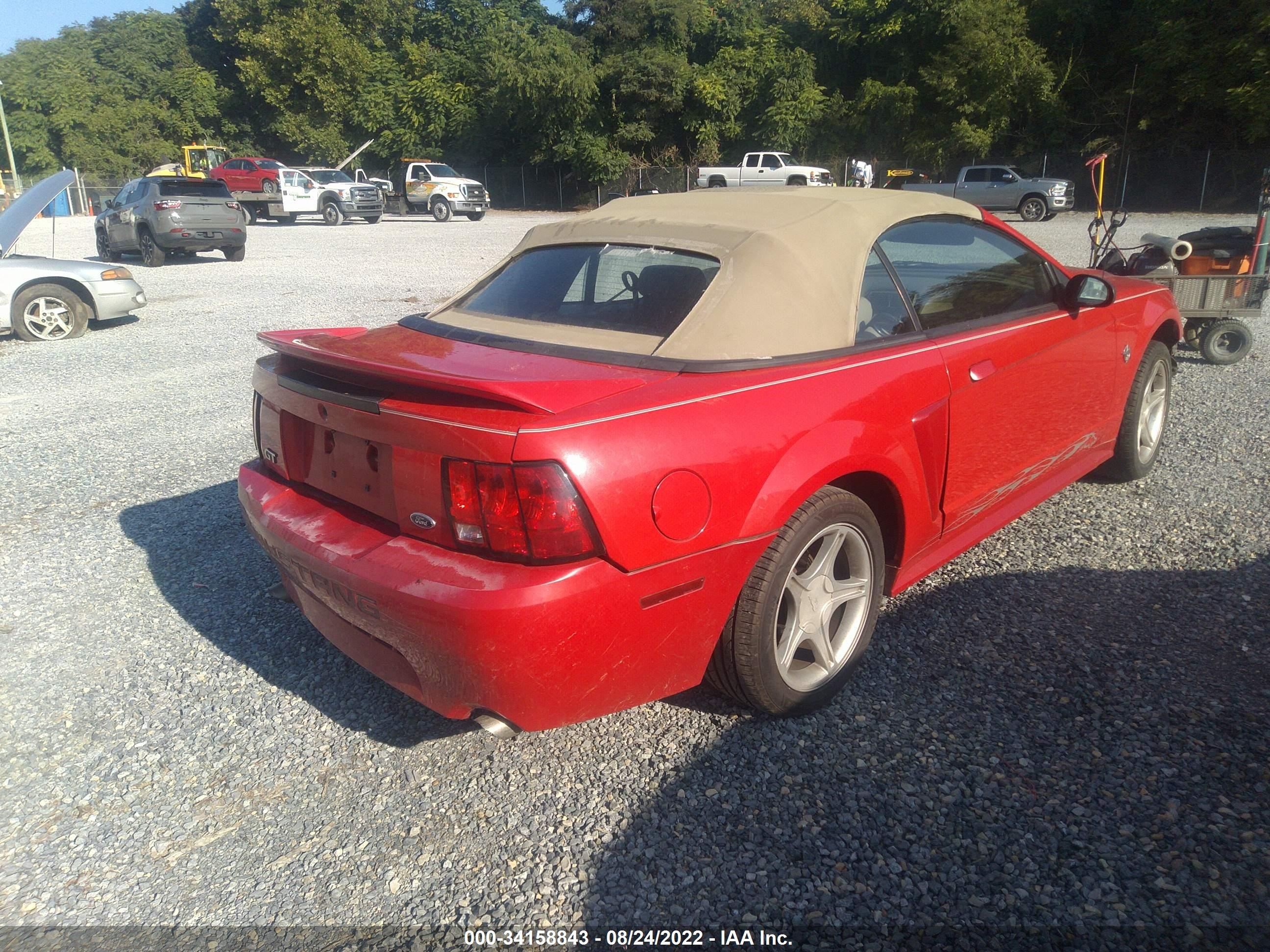 1999 FORD MUSTANG GT VIN: 1FAFP45X8XF143875