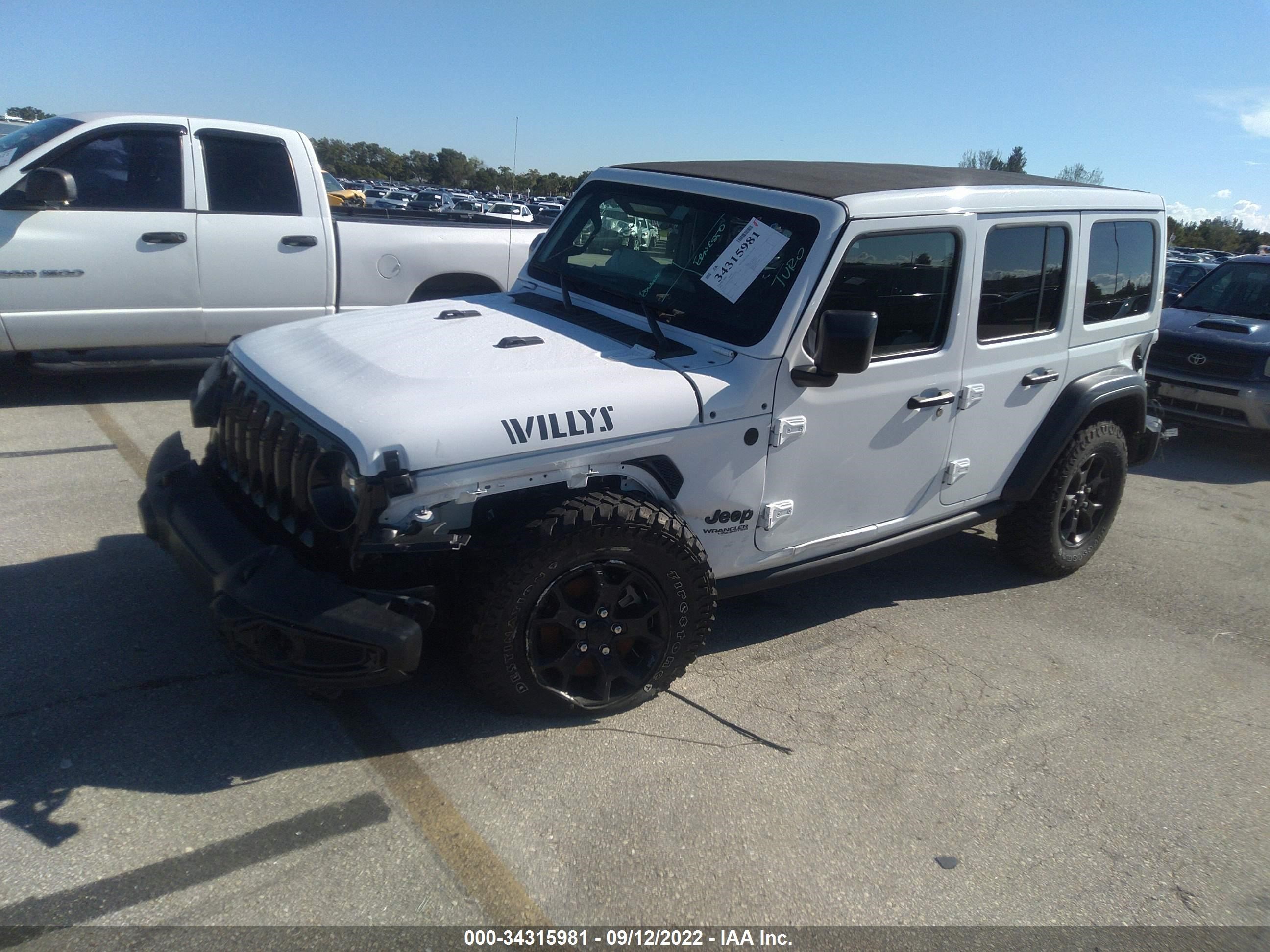 2021 Jeep Wrangler Unlimited Willys 4X4 vin: 1C4HJXDG0MW647422