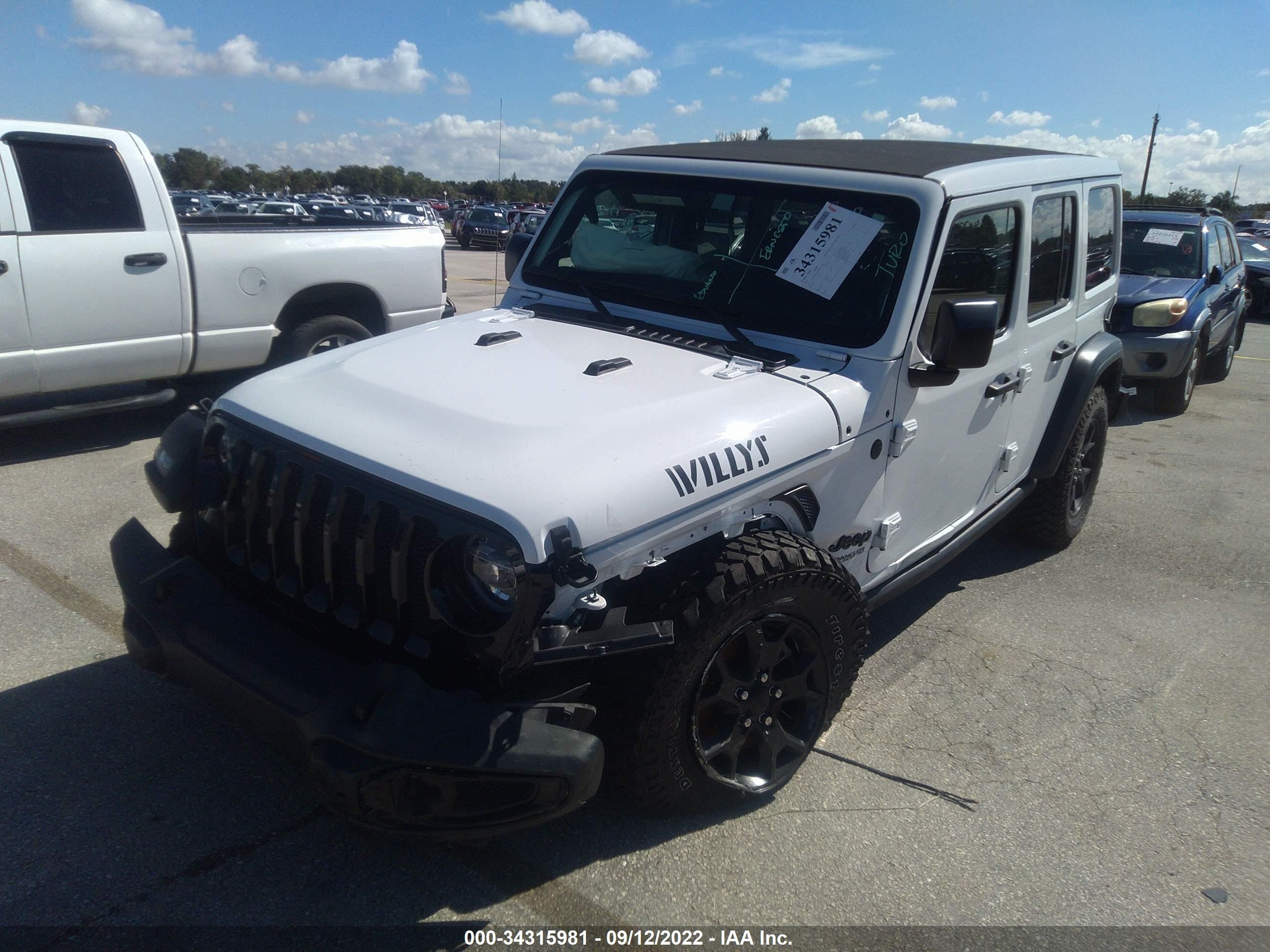 2021 Jeep Wrangler Unlimited Willys 4X4 vin: 1C4HJXDG0MW647422