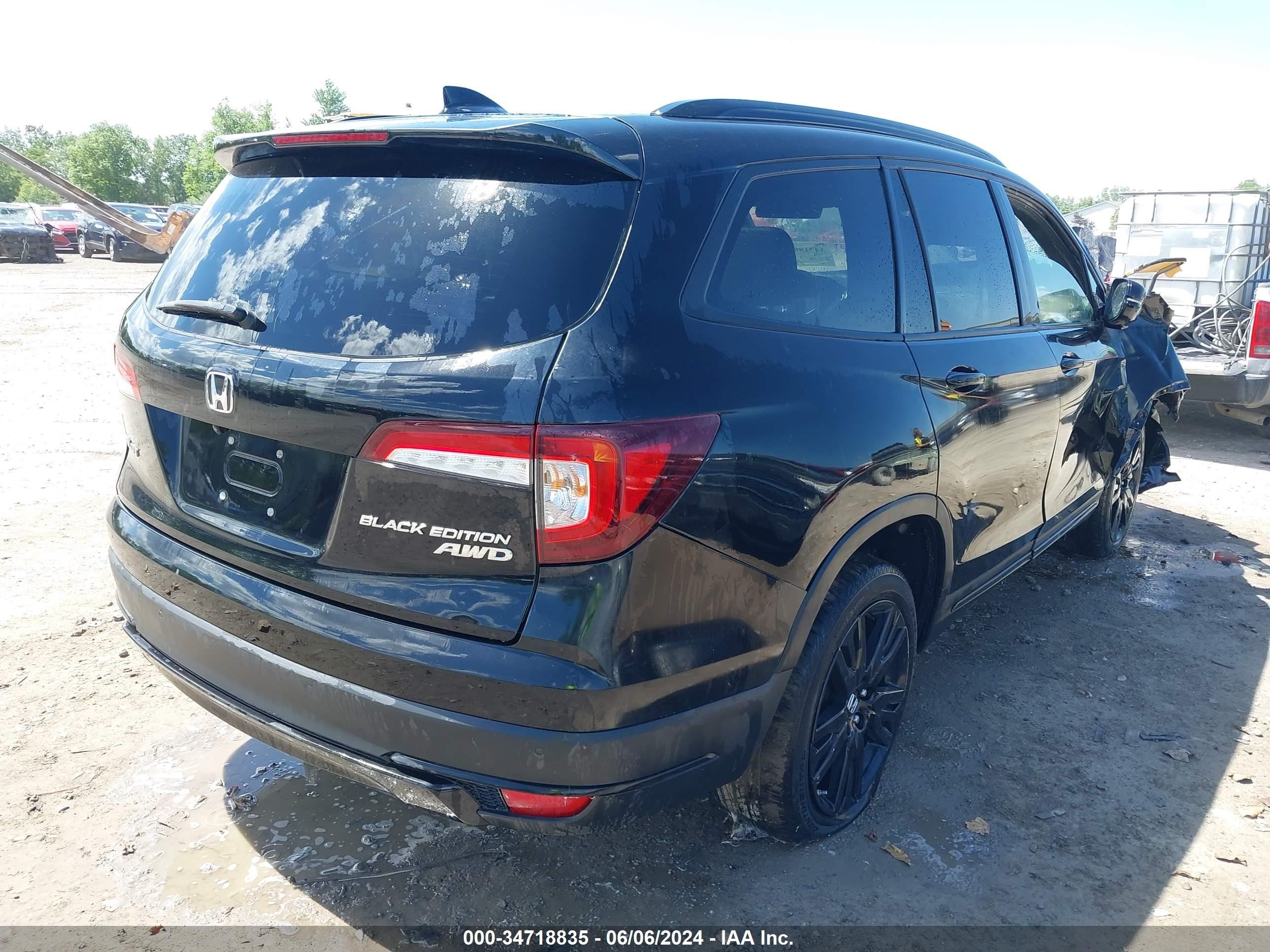 2020 Honda Pilot Awd Black Edition vin: 5FNYF6H7XLB049833