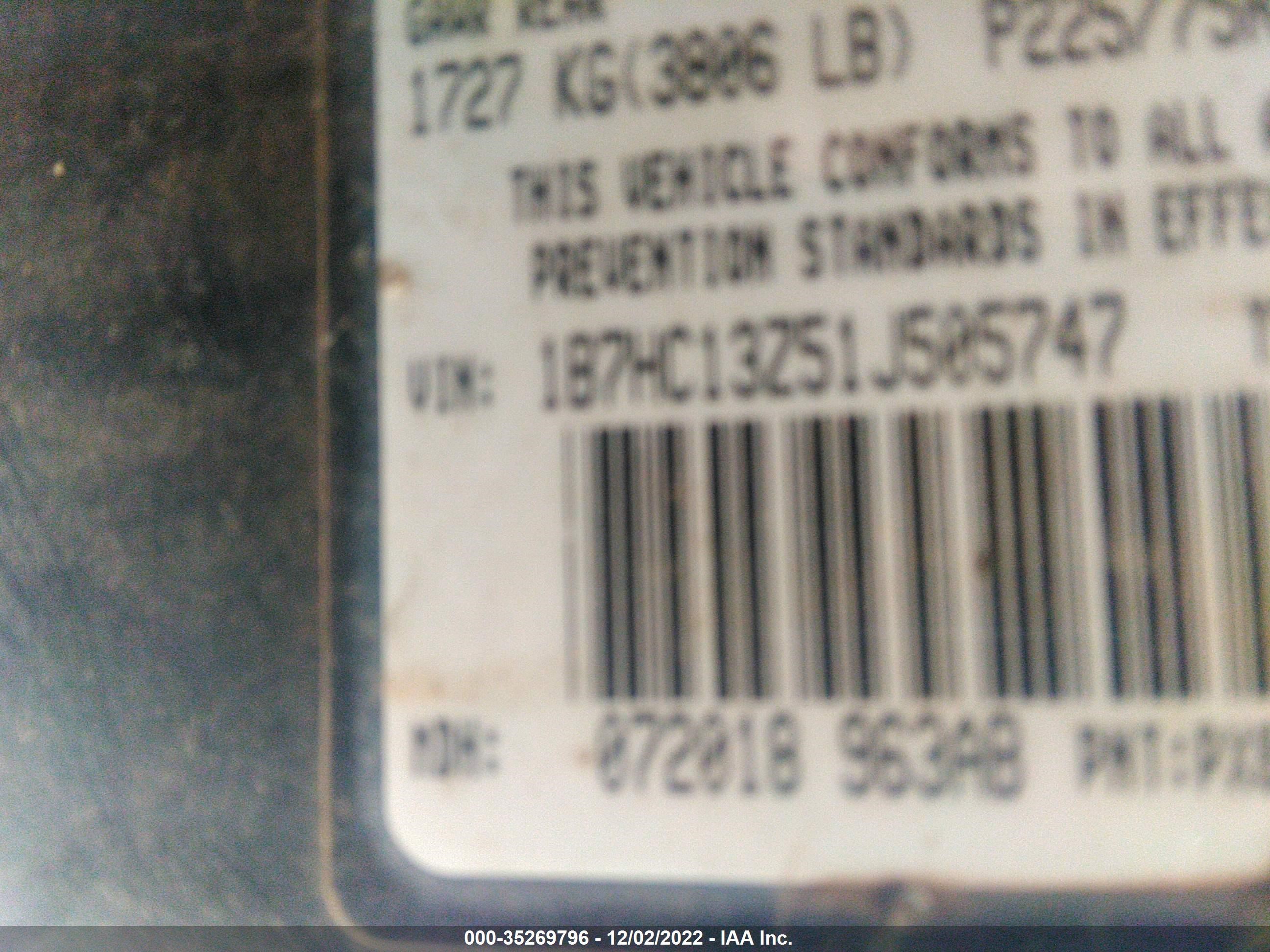 2001 DODGE RAM 1500 VIN: 1B7HC13Z51J505747