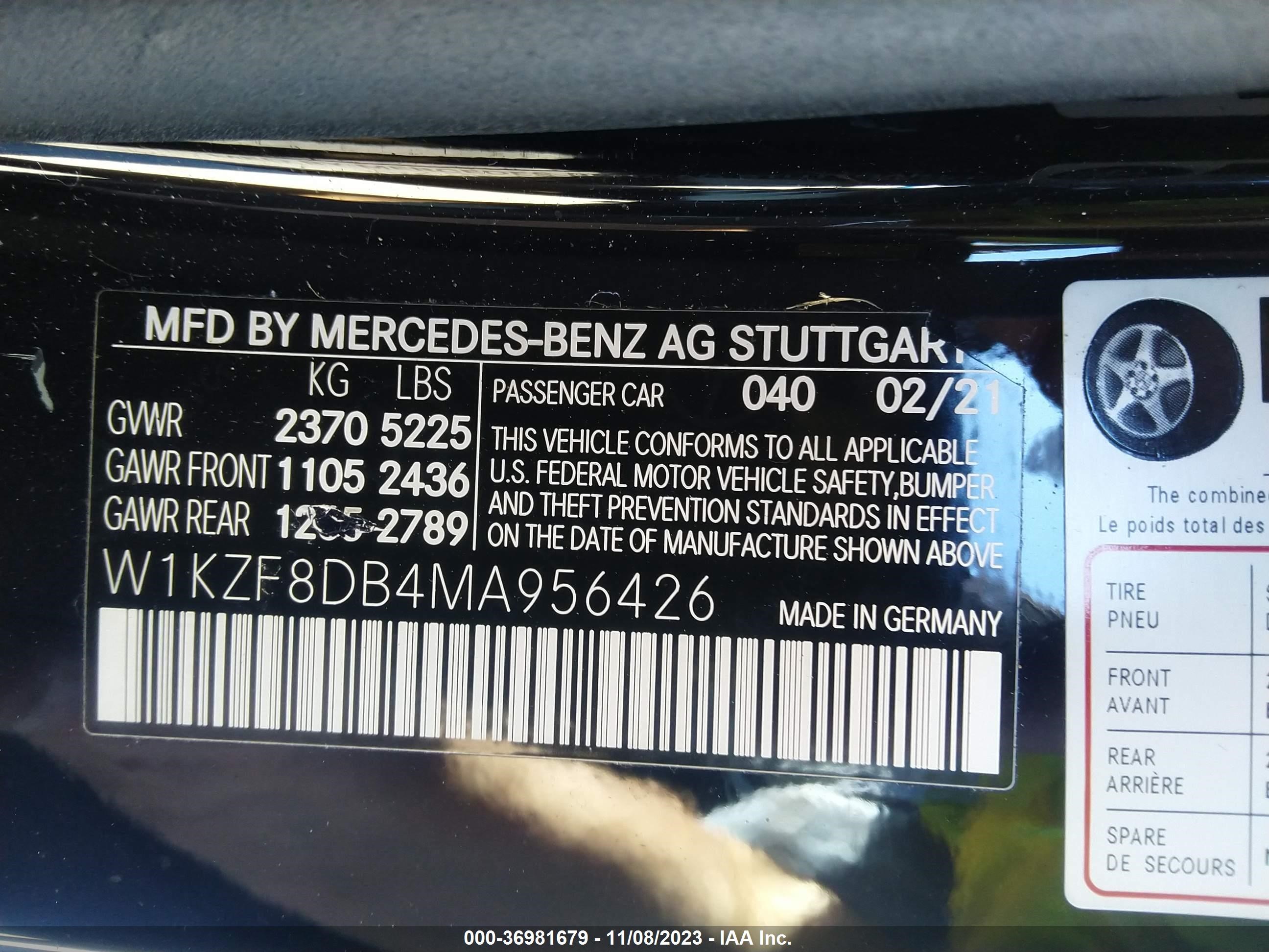2021 Mercedes-Benz E-Class E 350 vin: W1KZF8DB4MA956426