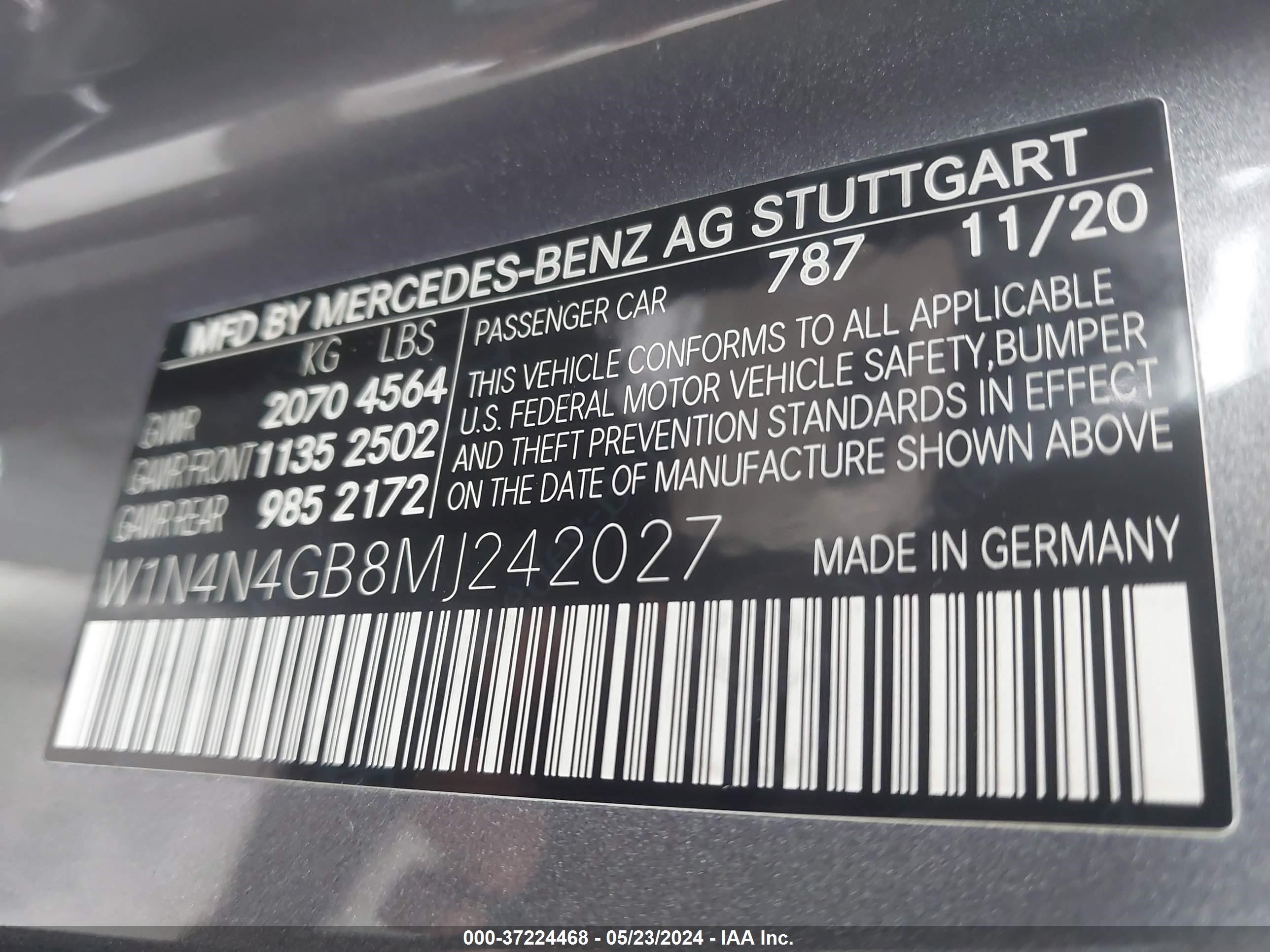 2021 Mercedes-Benz Gla 250 vin: W1N4N4GB8MJ242027