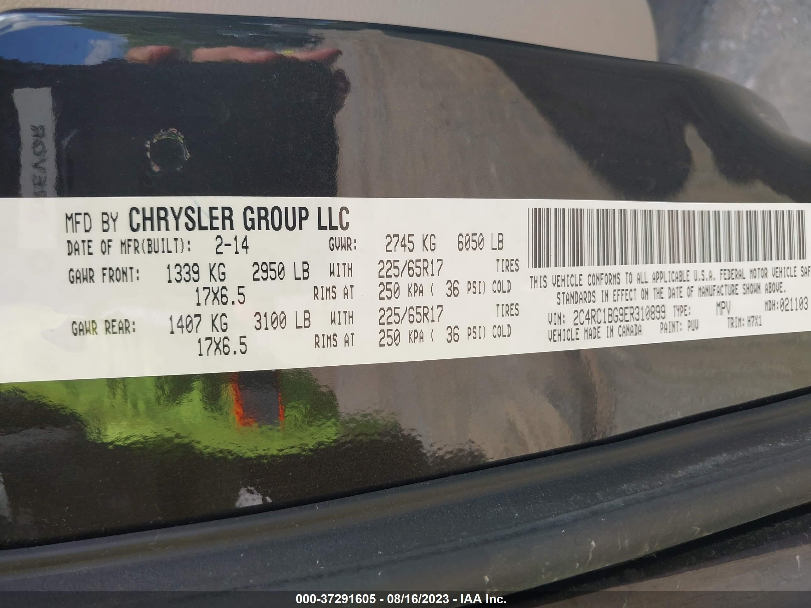 2C4RC1BG9ER310899 2014 Chrysler Town & Country Touring