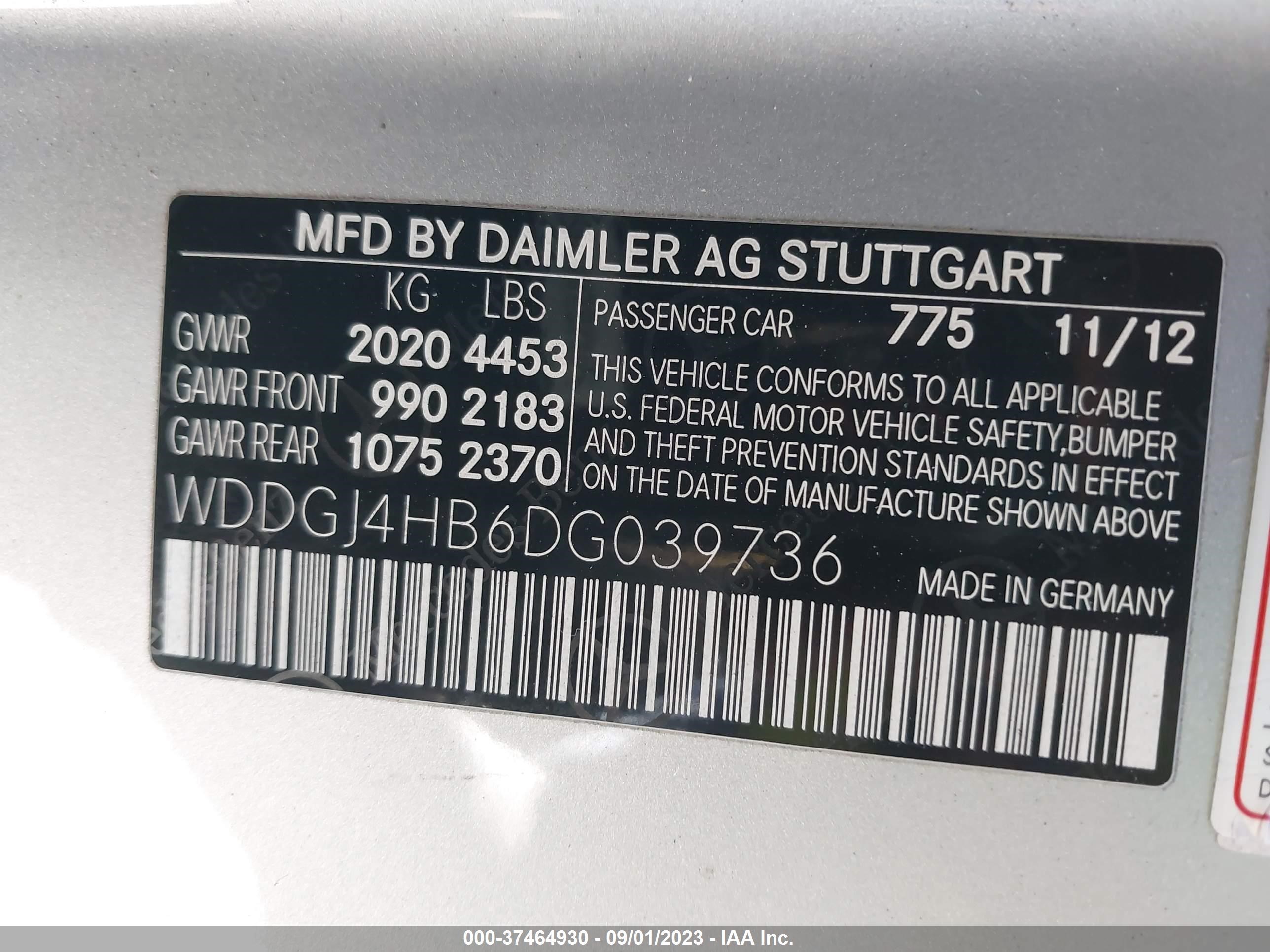 2013 Mercedes-Benz C 250 vin: WDDGJ4HB6DG039736