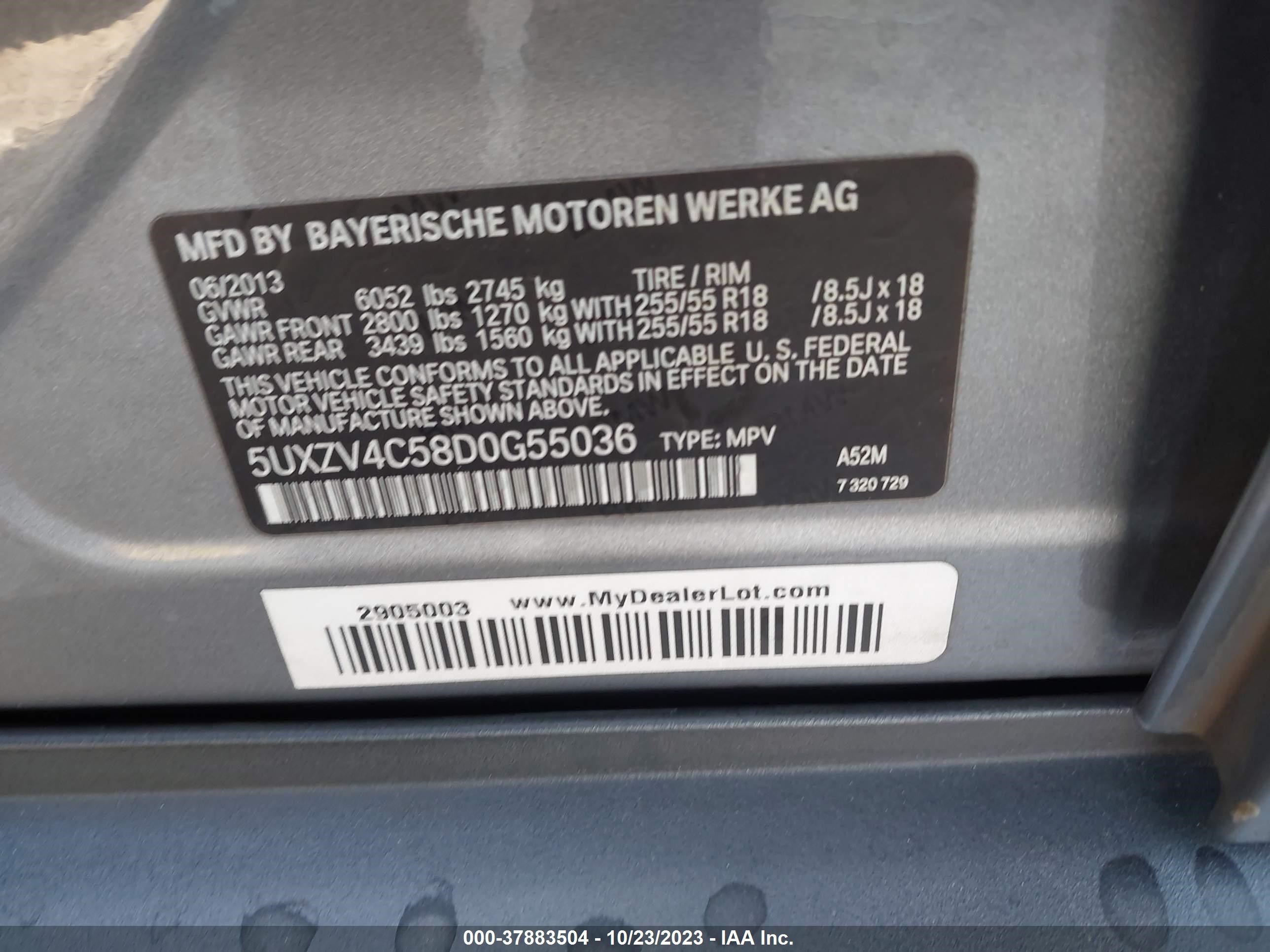 2013 BMW X5 xDrive35I vin: 5UXZV4C58D0G55036