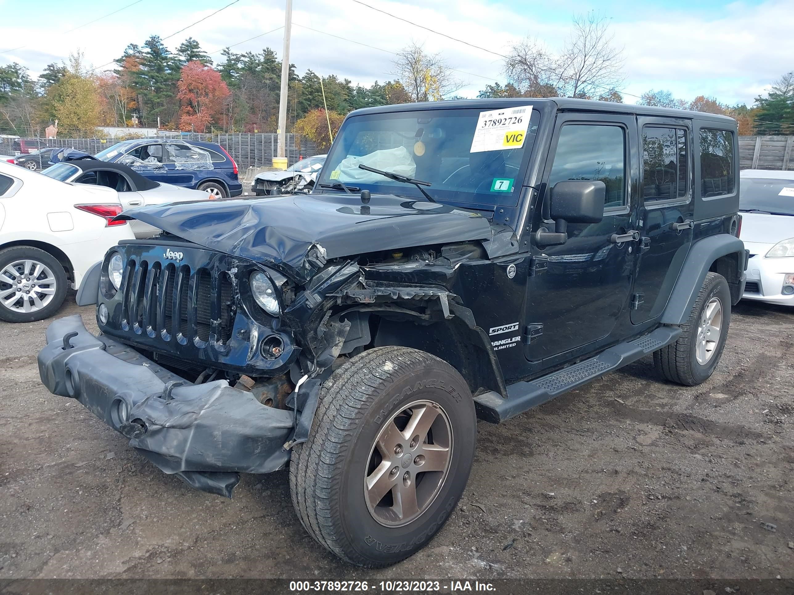 2015 Jeep Wrangler Unlimited Sport vin: 1C4BJWDG7FL675898