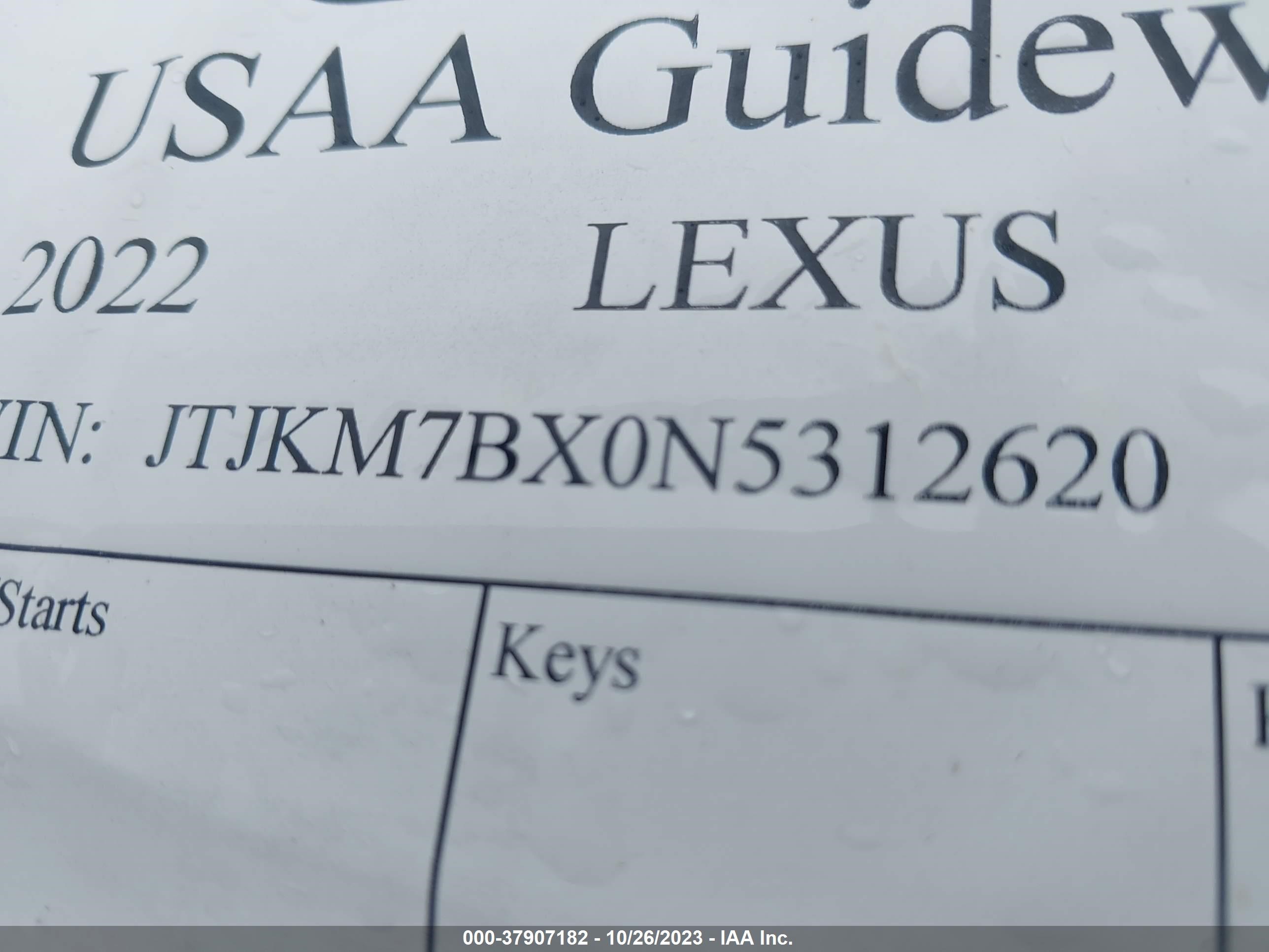 2022 Lexus Gx Gx 460 vin: JTJKM7BX0N5312620