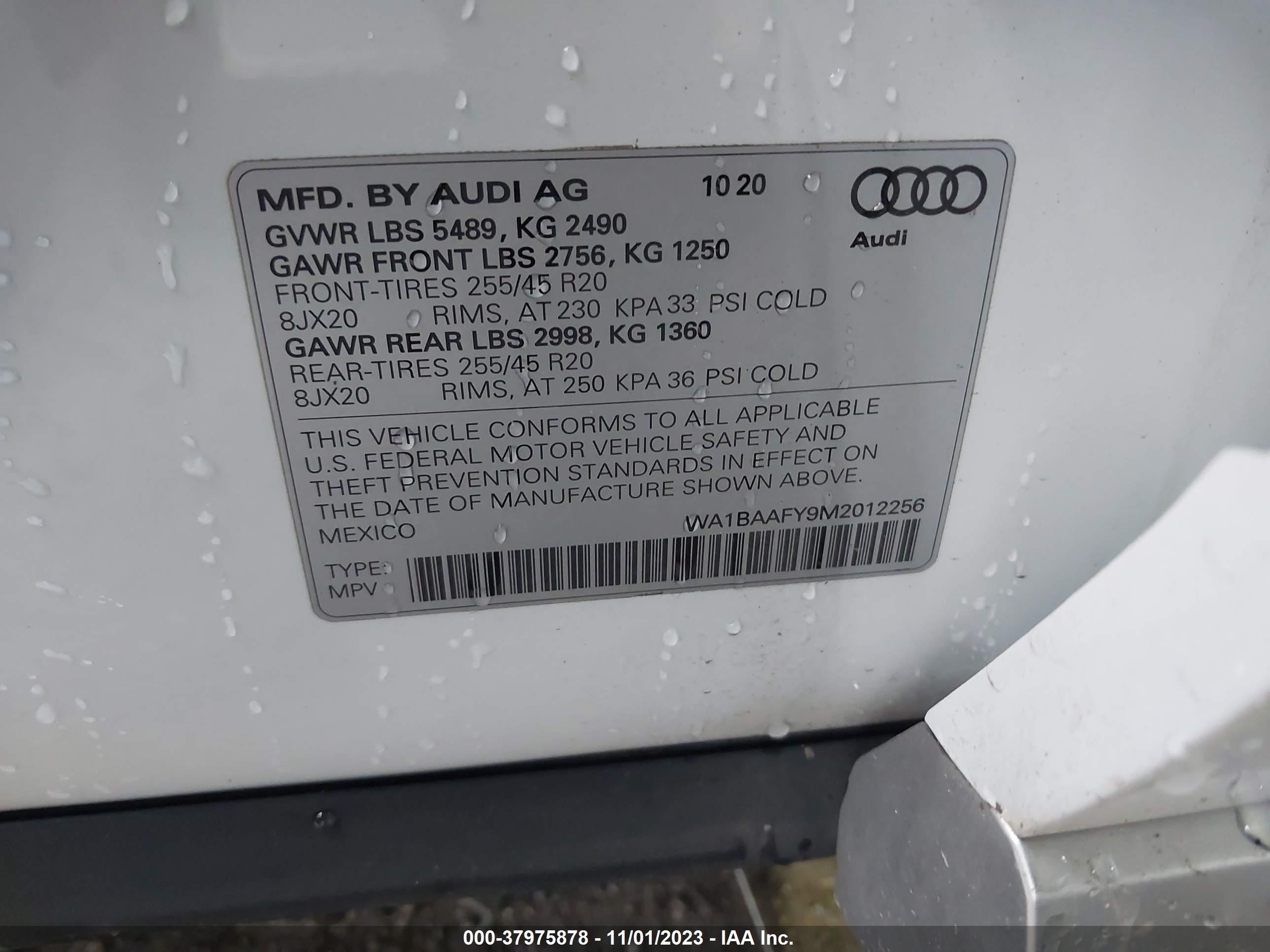 2021 Audi Q5 Premium Plus 45 Tfsi Quattro S Tronic vin: WA1BAAFY9M2012256