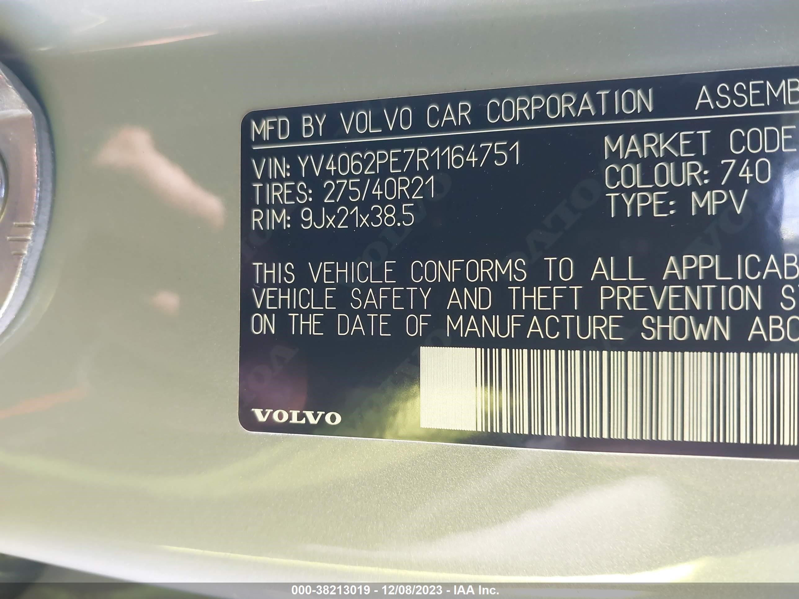 2024 Volvo Xc90 B6 Plus Bright Theme 7-Seater vin: YV4062PE7R1164751