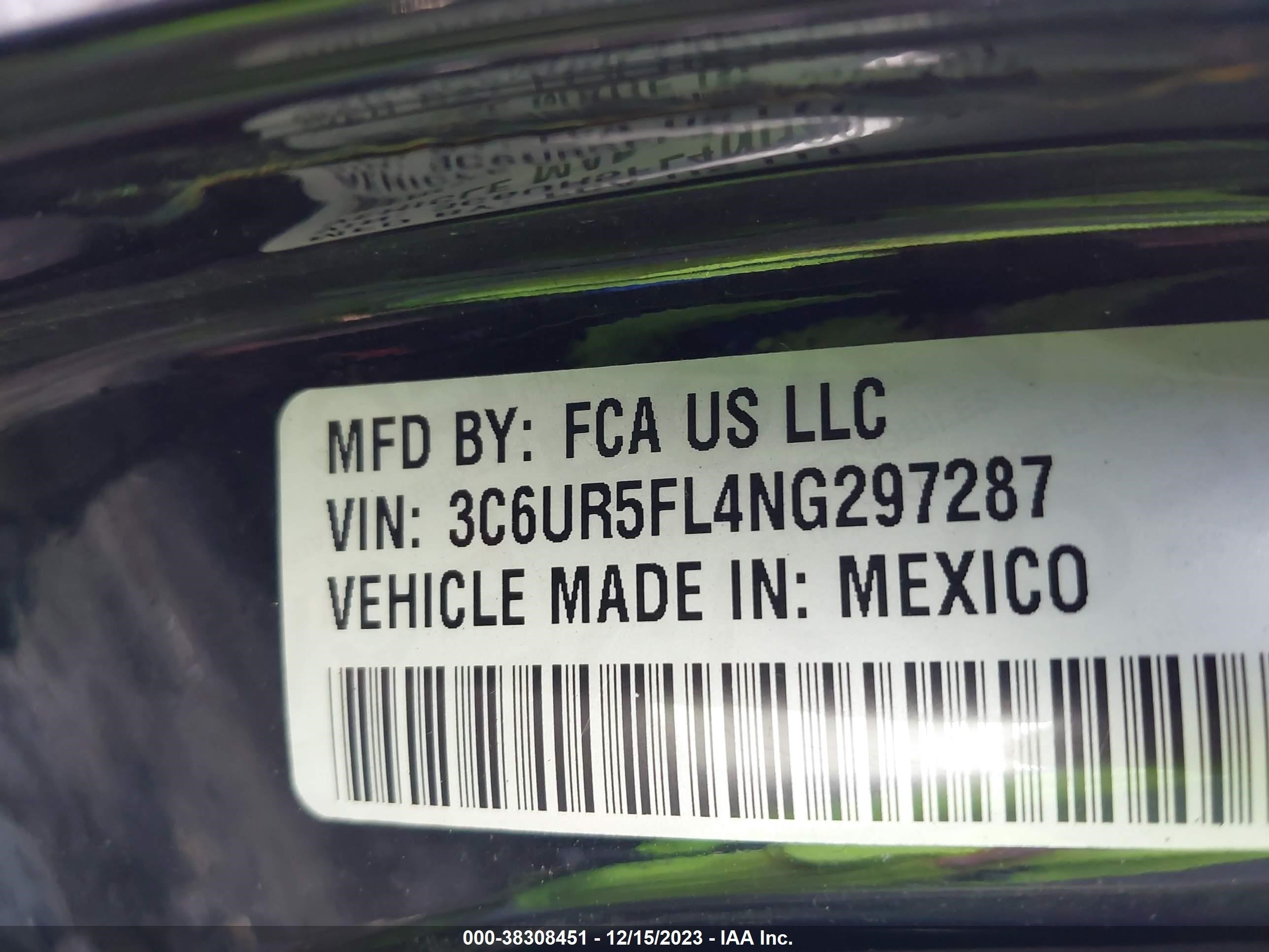 2022 Ram 2500 Laramie 4X4 6'4 Box vin: 3C6UR5FL4NG297287