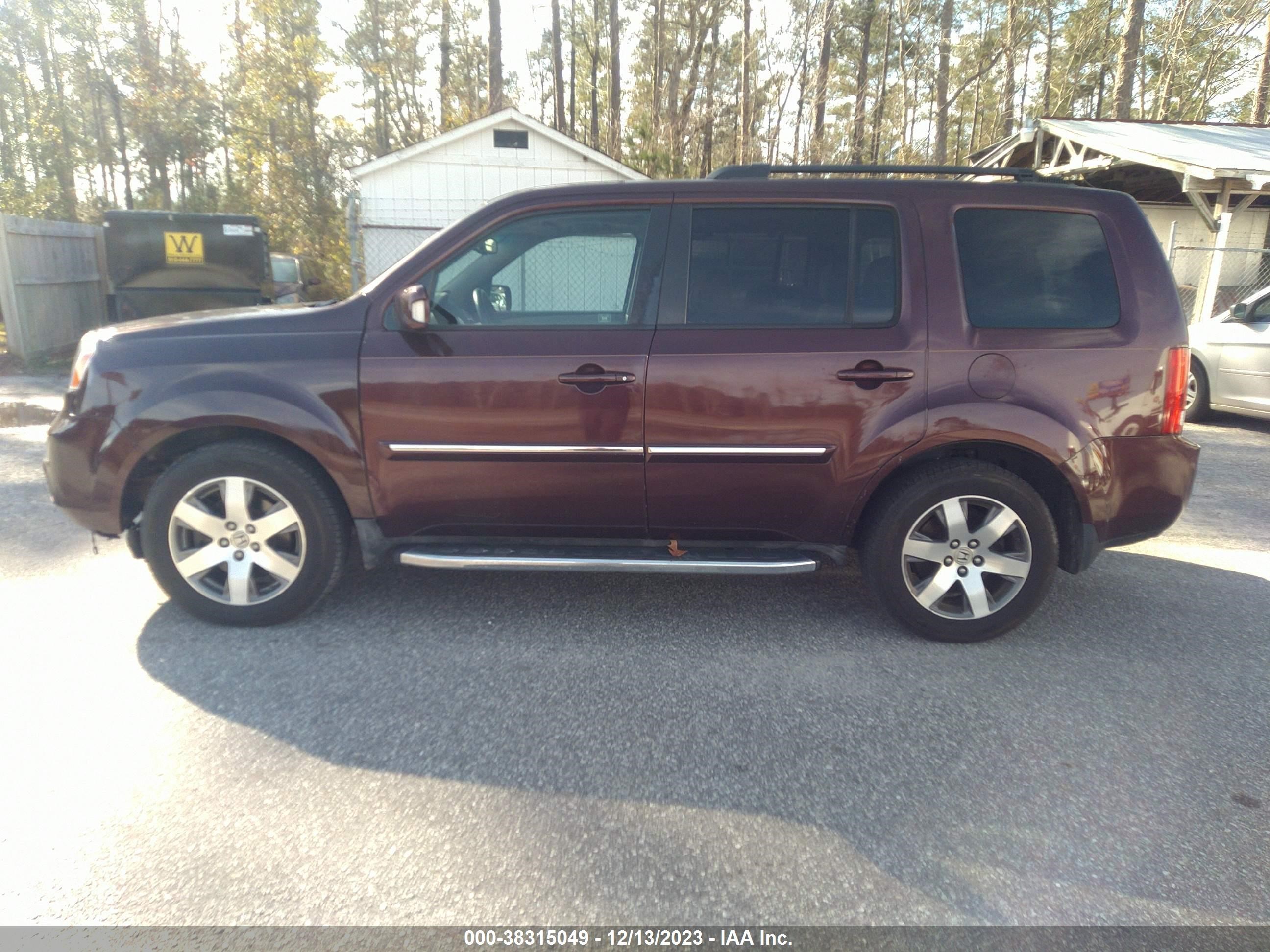 2012 Honda Pilot Touring vin: 5FNYF4H9XCB011377