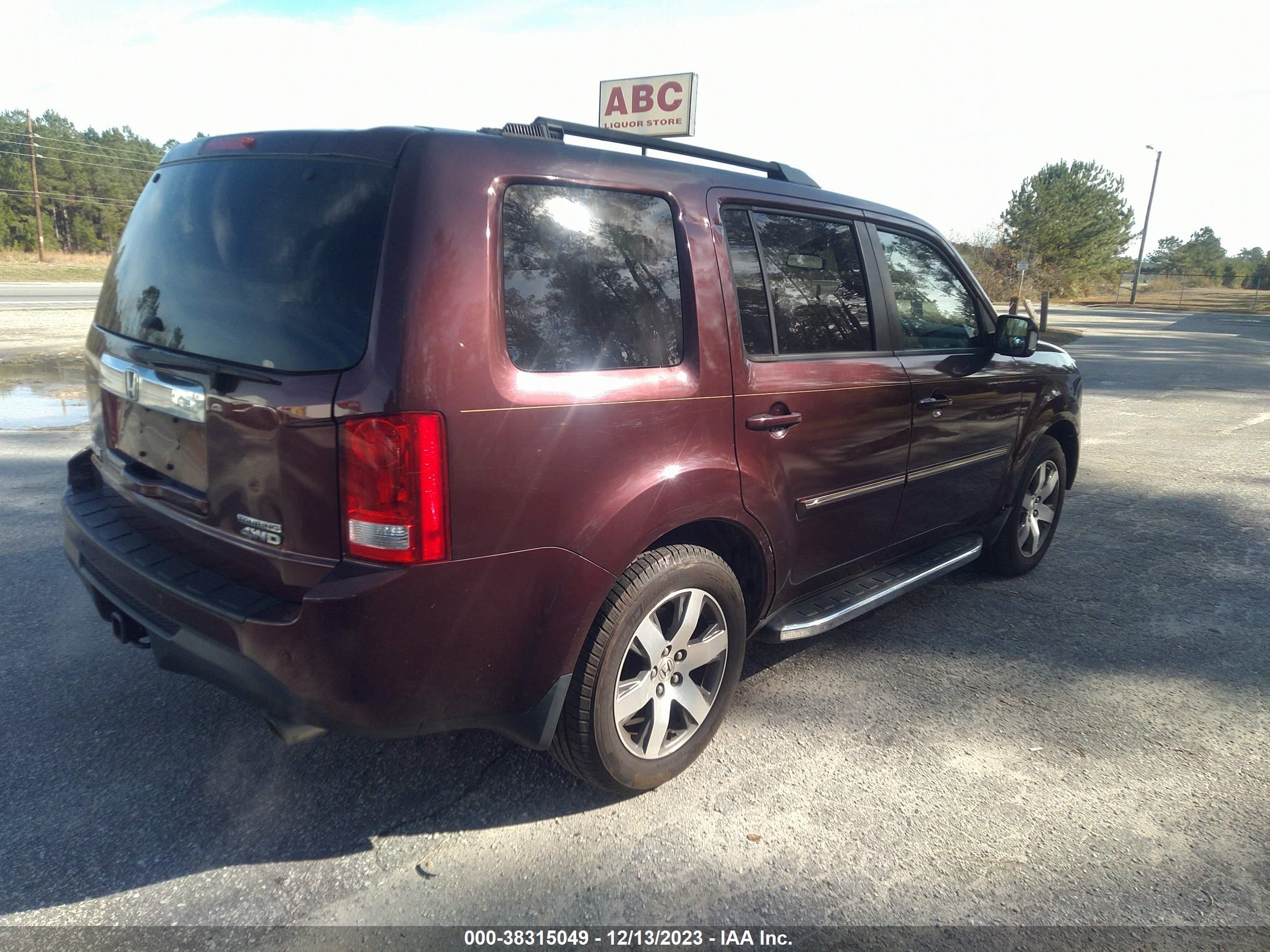 2012 Honda Pilot Touring vin: 5FNYF4H9XCB011377