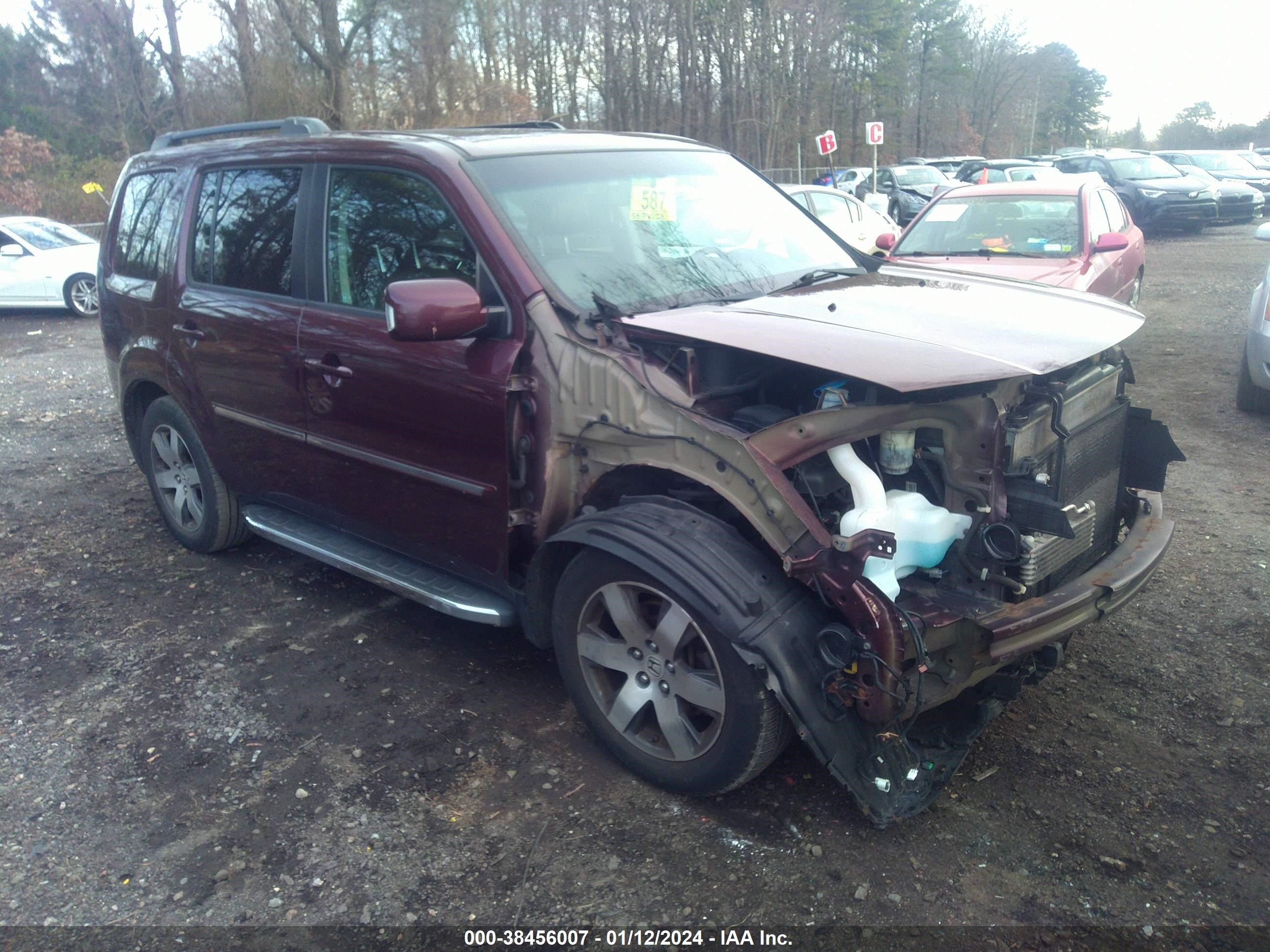 2012 Honda Pilot Touring vin: 5FNYF4H90CB066548