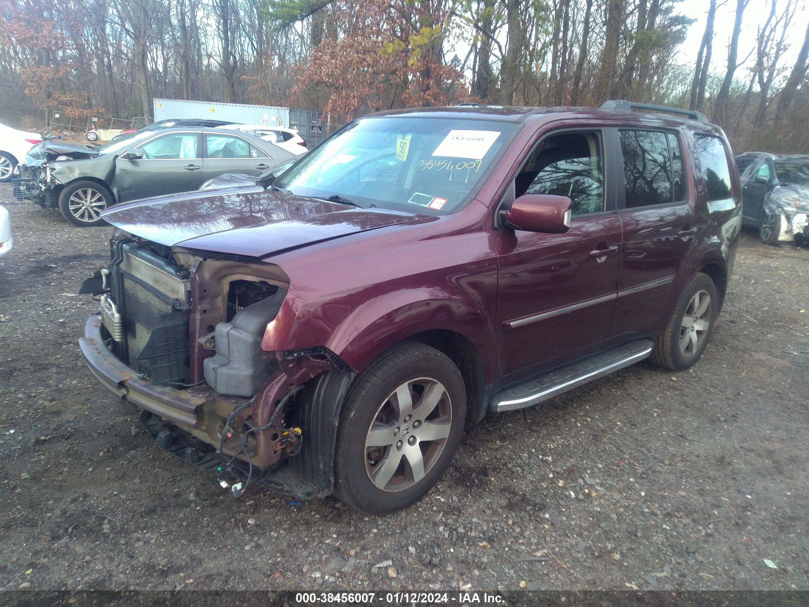 2012 Honda Pilot Touring vin: 5FNYF4H90CB066548