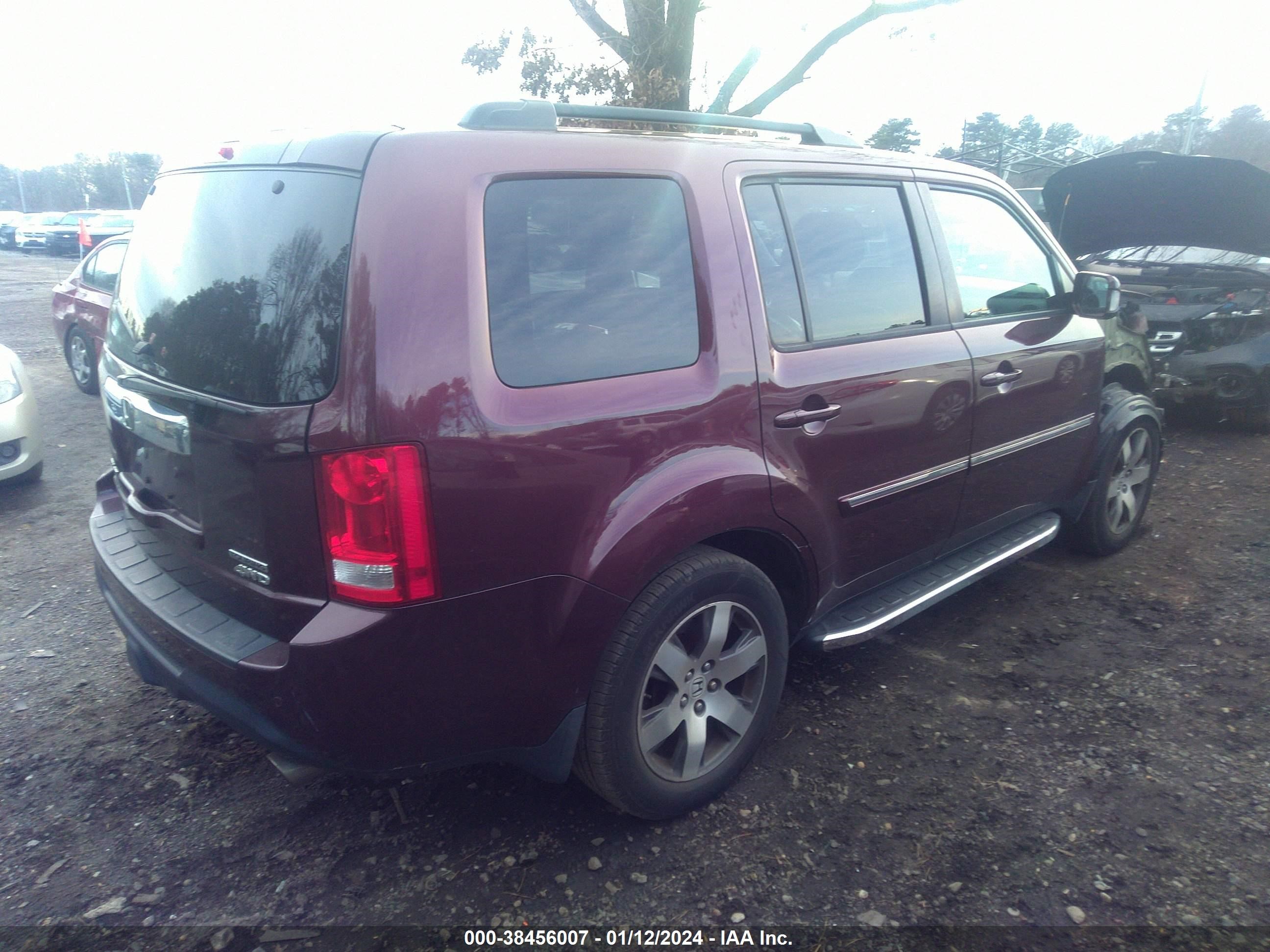 2012 Honda Pilot Touring vin: 5FNYF4H90CB066548