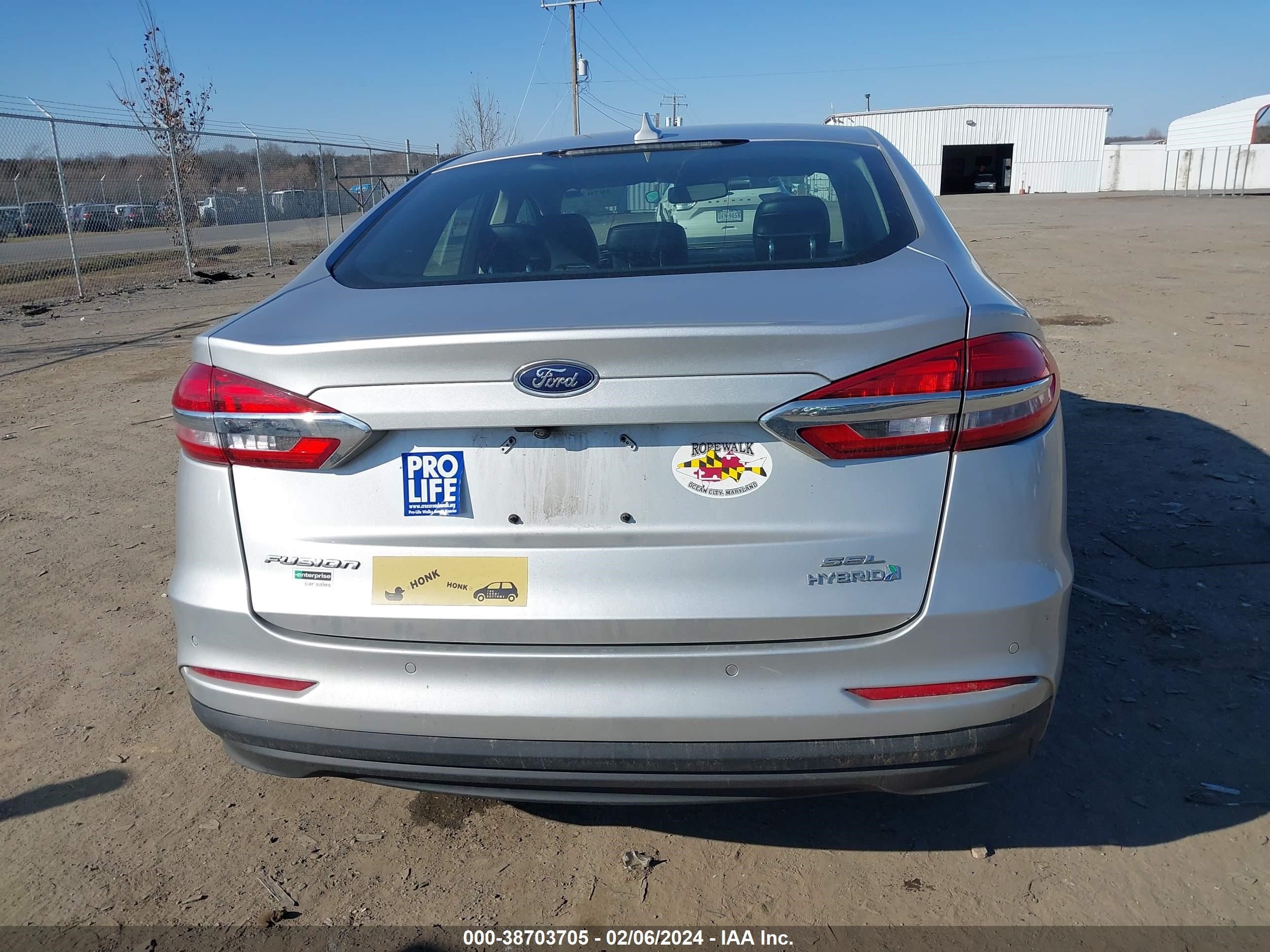 2019 Ford Fusion Hybrid Sel vin: 3FA6P0MUXKR260238