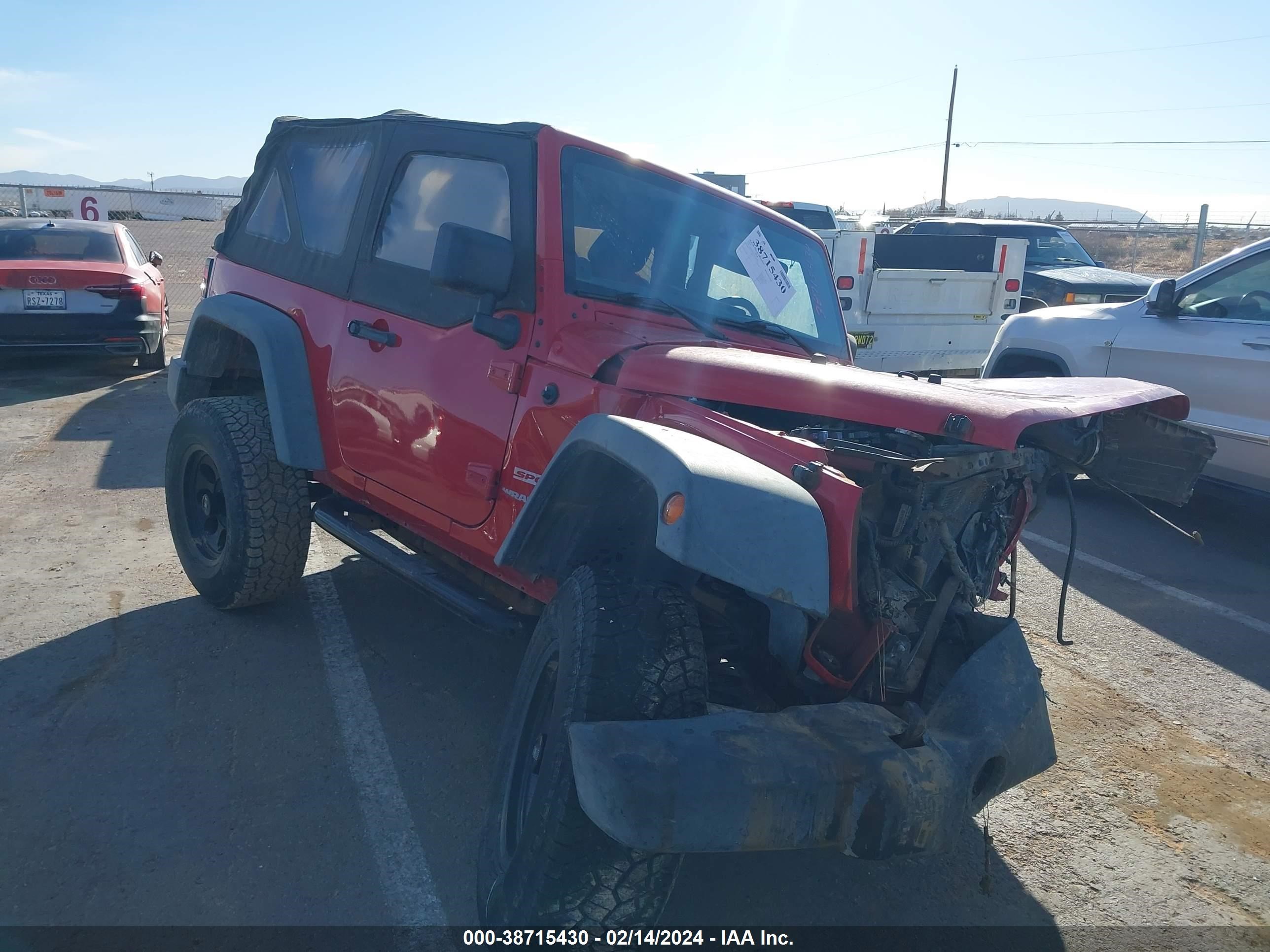 2012 Jeep Wrangler Sport vin: 1C4AJWAG4CL122072