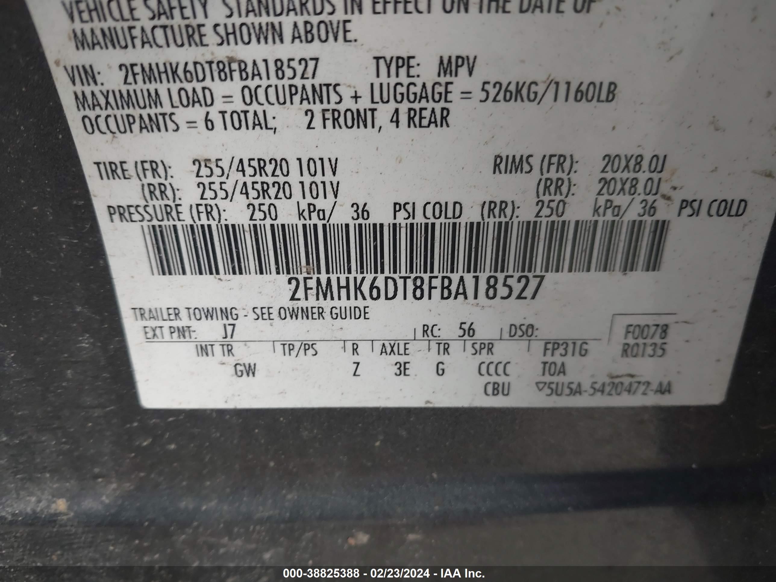 2015 Ford Flex Limited vin: 2FMHK6DT8FBA18527