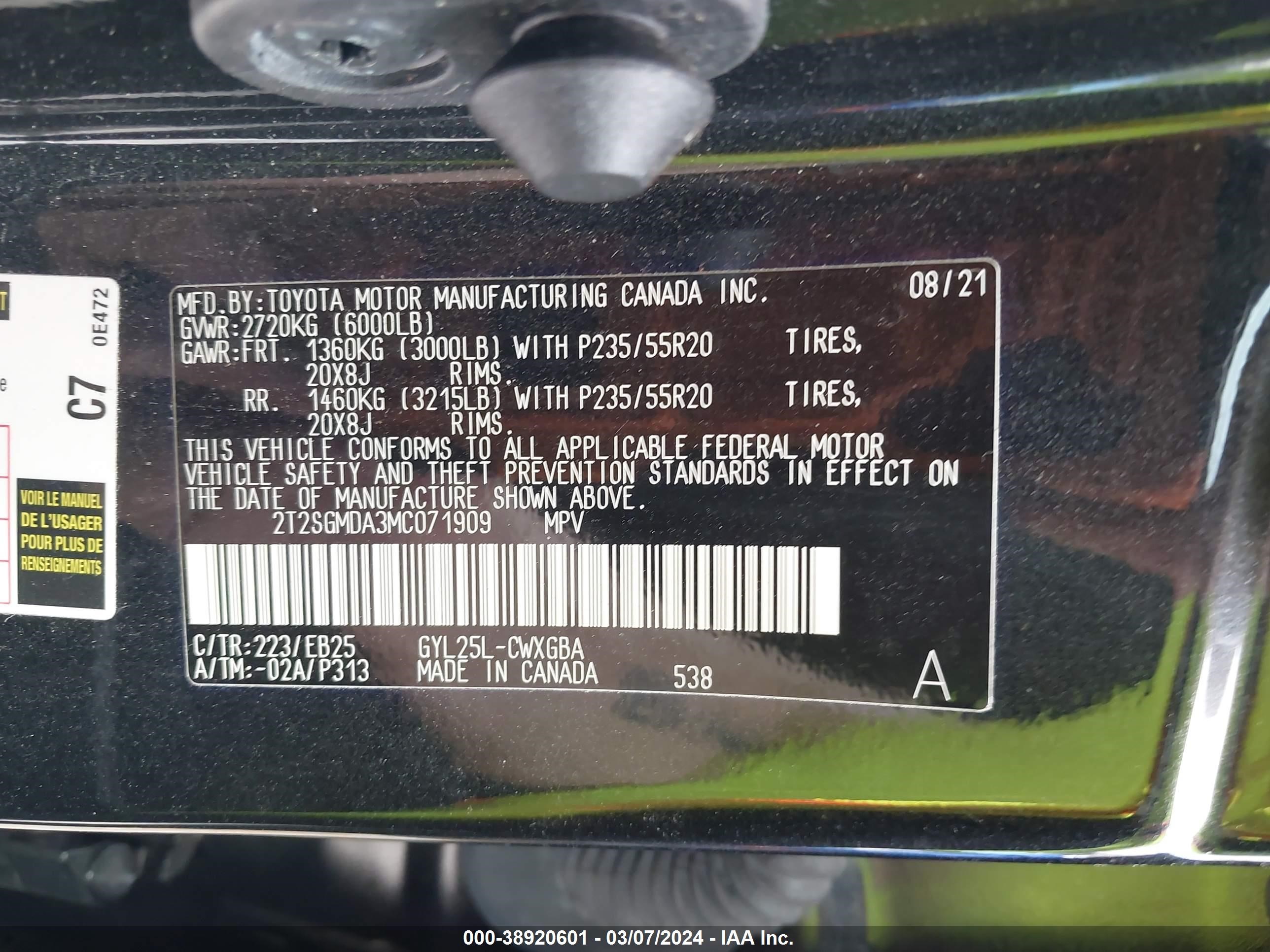 2021 Lexus Rx 450H F Sport Appearance vin: 2T2SGMDA3MC071909