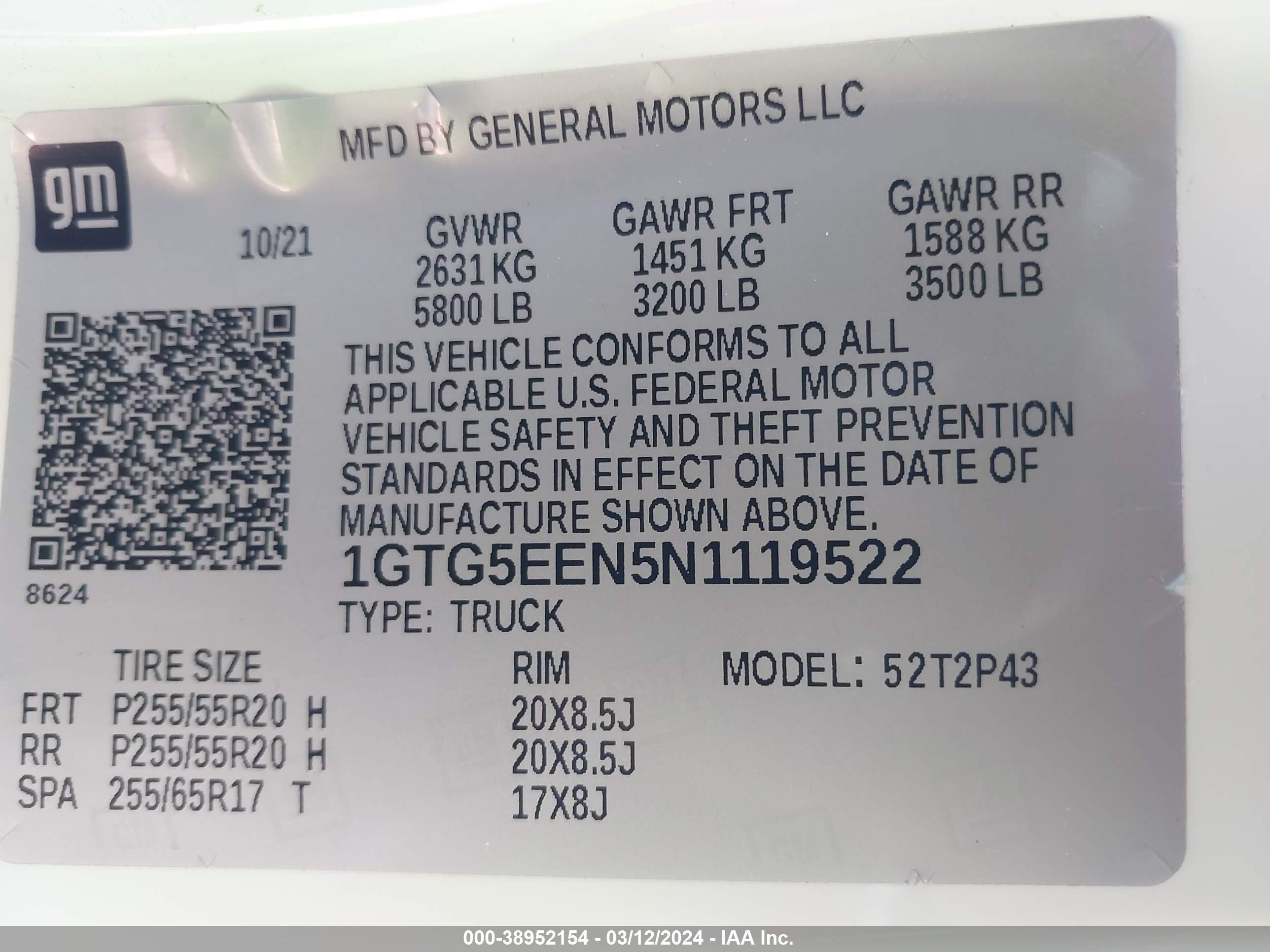 2022 GMC Canyon 2Wd Short Box Denali vin: 1GTG5EEN5N1119522