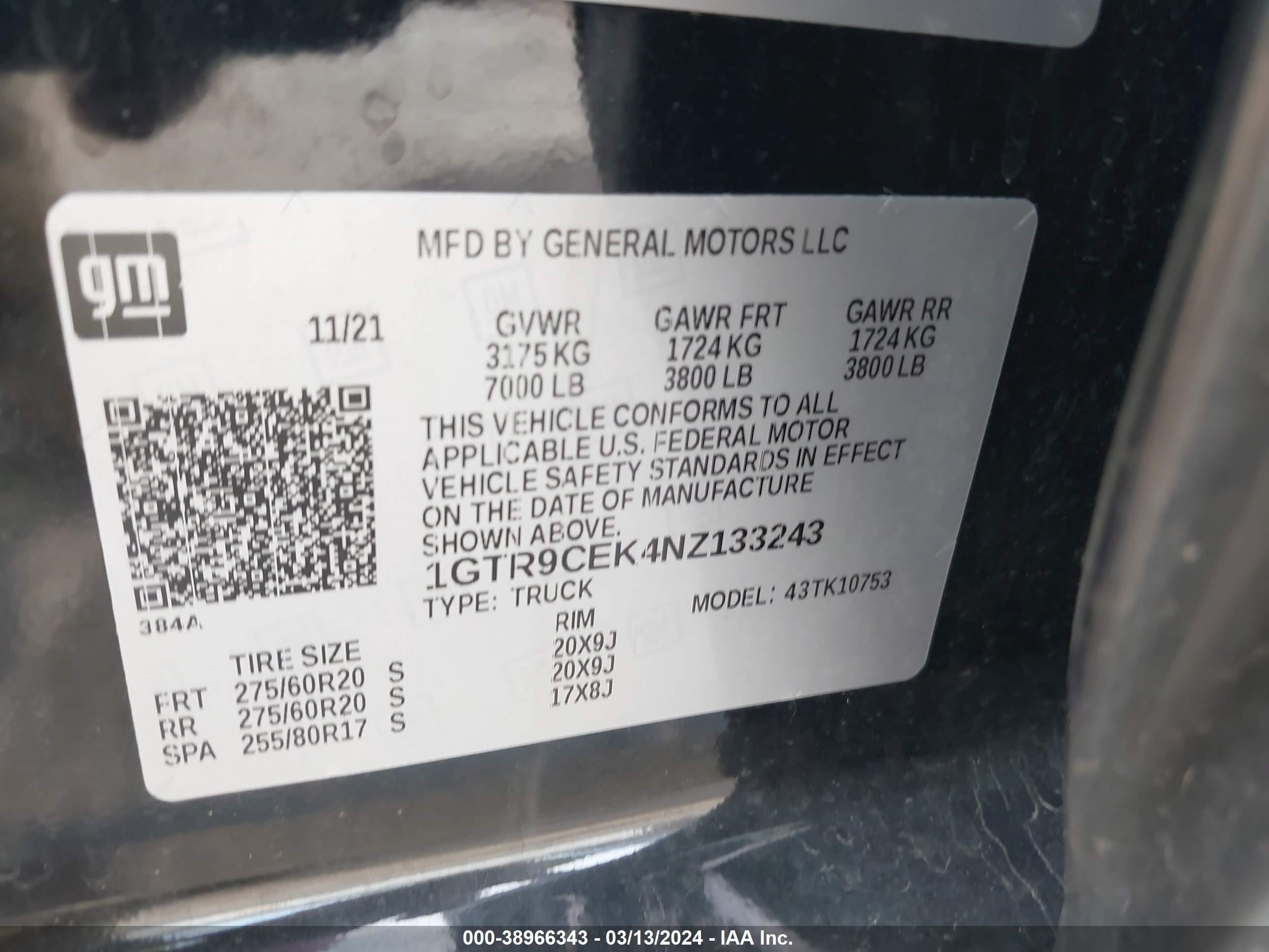2022 GMC Sierra 1500 Limited 4Wd Double Cab Standard Box Elevation vin: 1GTR9CEK4NZ133243