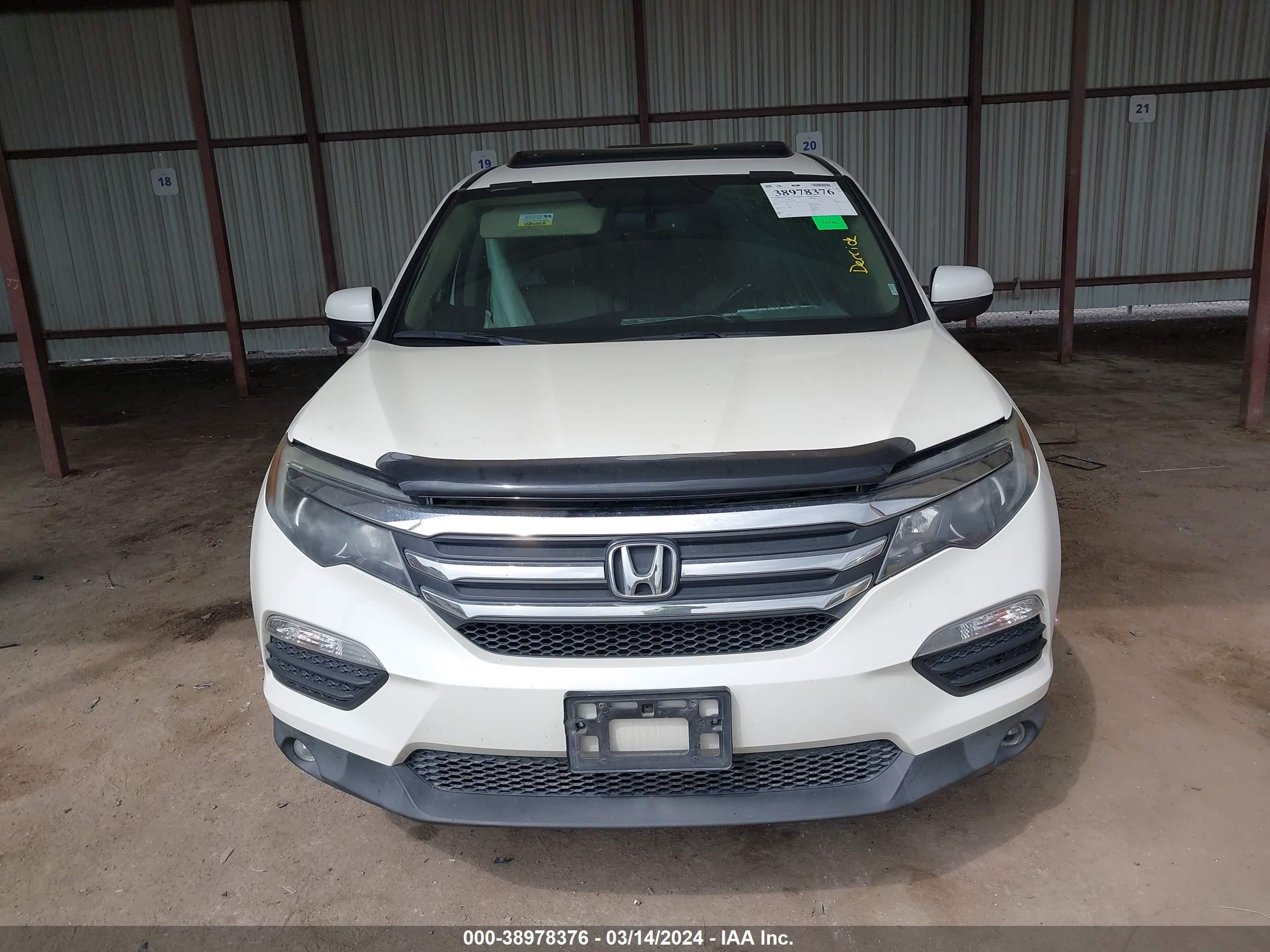 2016 Honda Pilot Ex-L vin: 5FNYF6H79GB120302