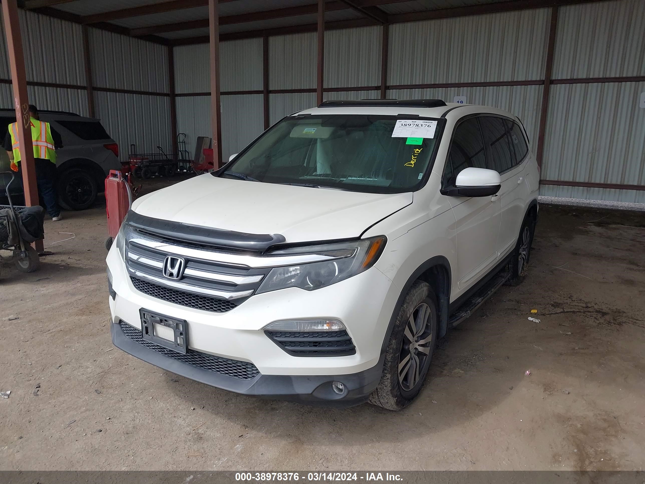 2016 Honda Pilot Ex-L vin: 5FNYF6H79GB120302