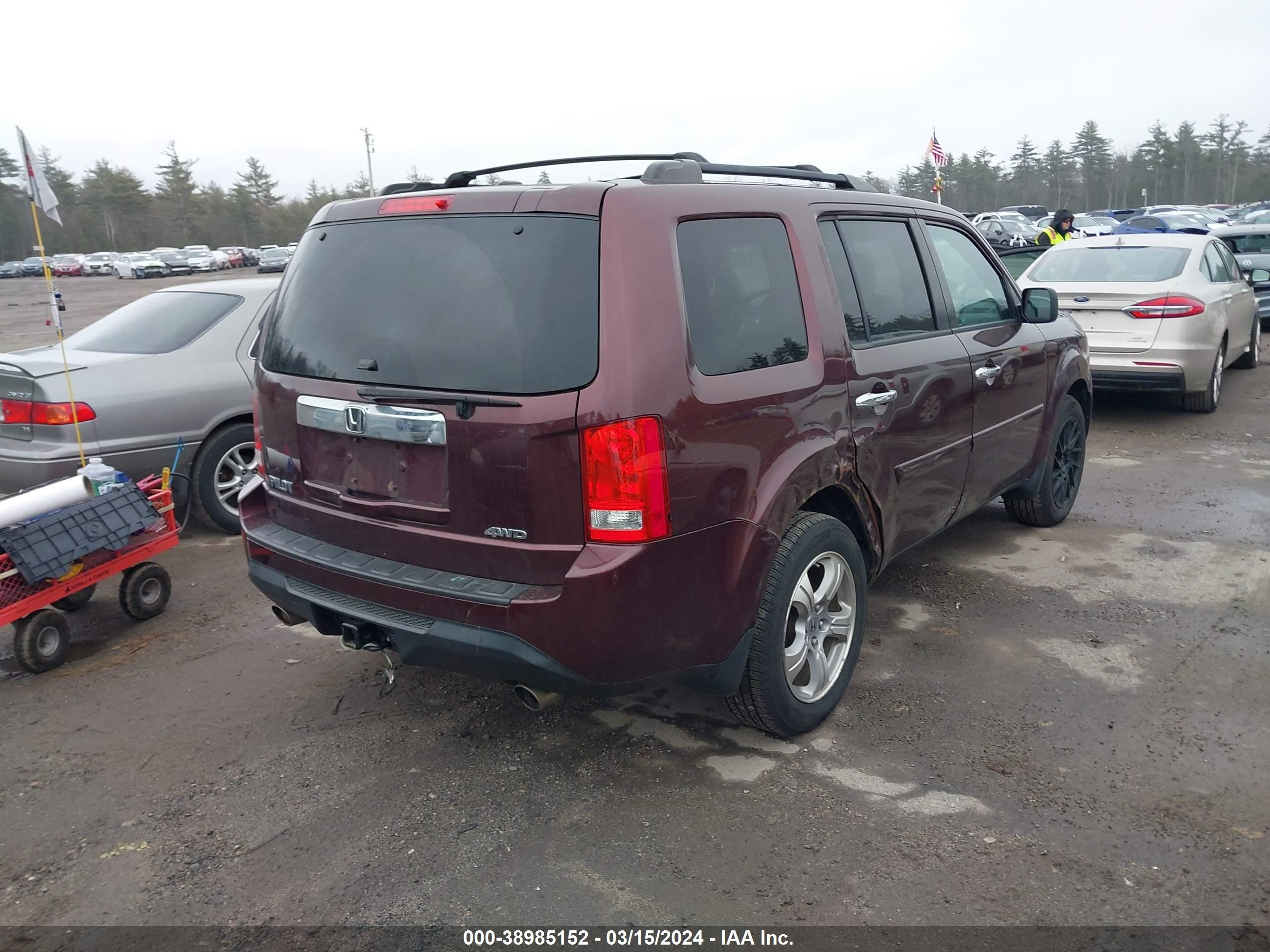 2012 Honda Pilot Ex-L vin: 5FNYF4H55CB071421