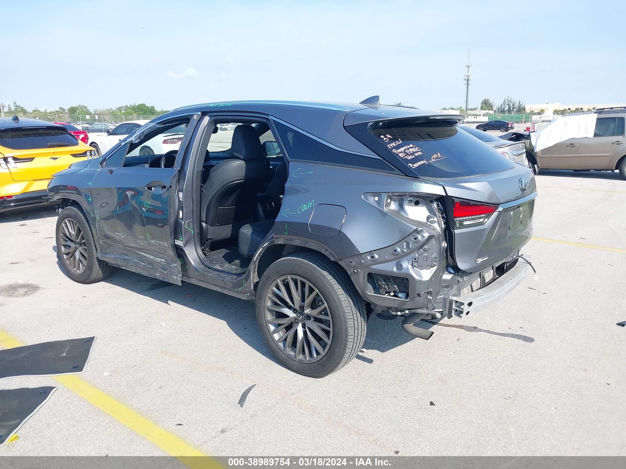 2022 Lexus Rx 350 F Sport Handling vin: 2T2YZMDAXNC321197