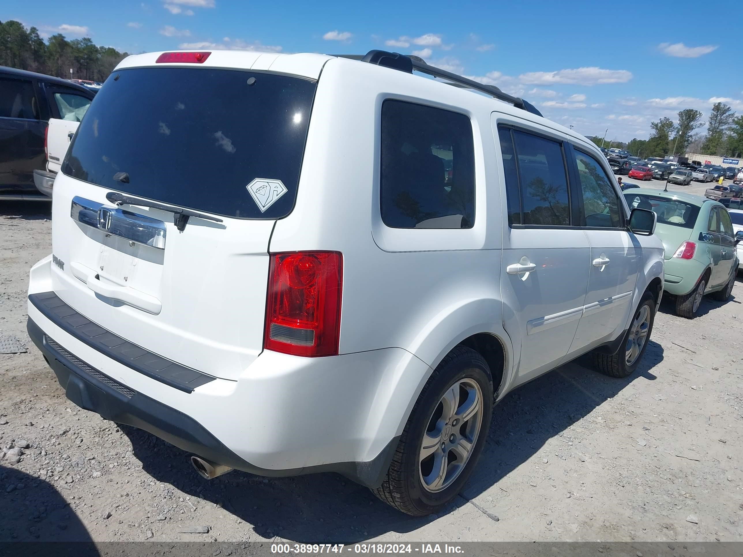 2013 Honda Pilot Ex-L vin: 5FNYF3H5XDB028513