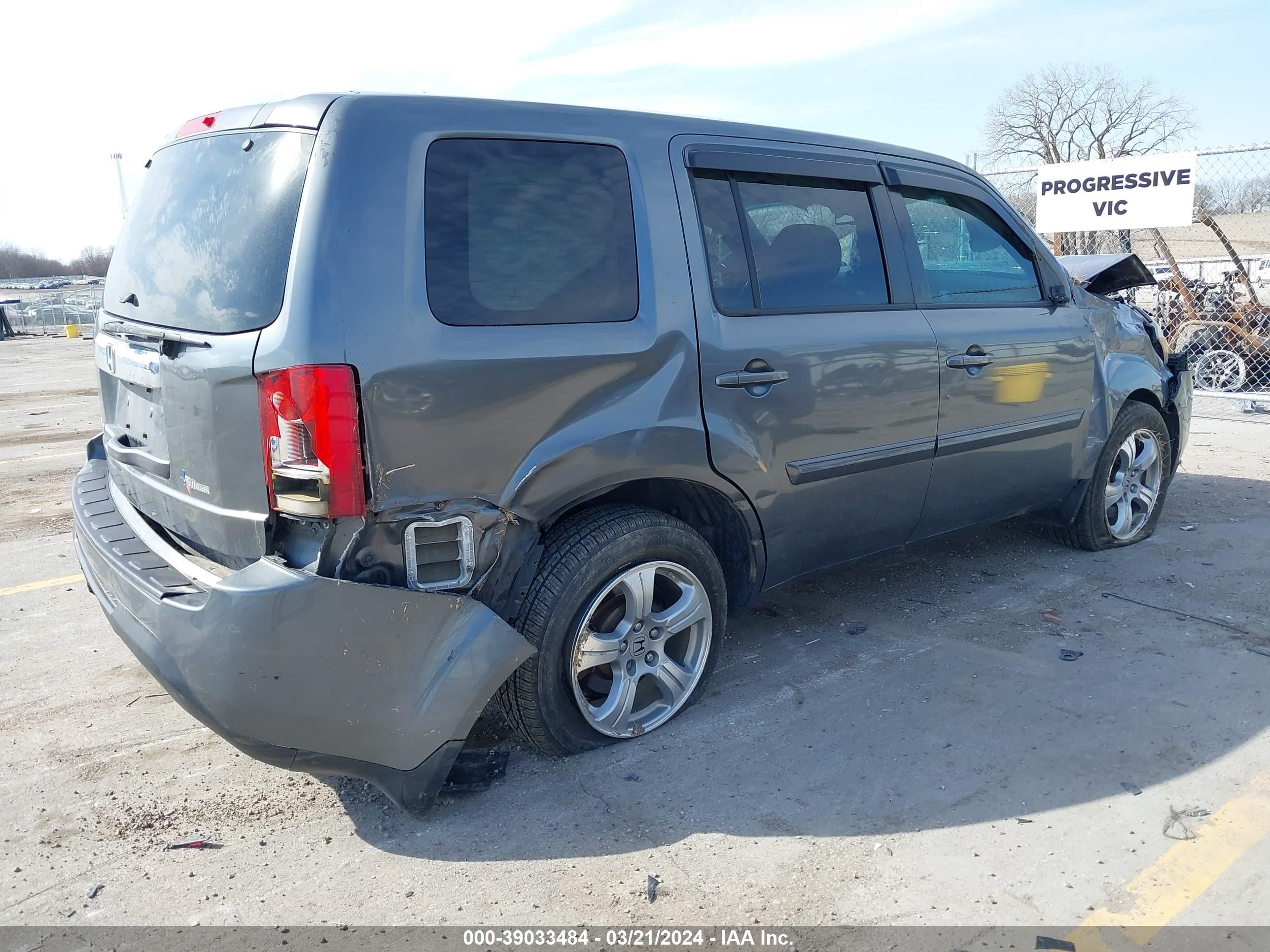 2012 Honda Pilot Ex-L vin: 5FNYF3H64CB034301