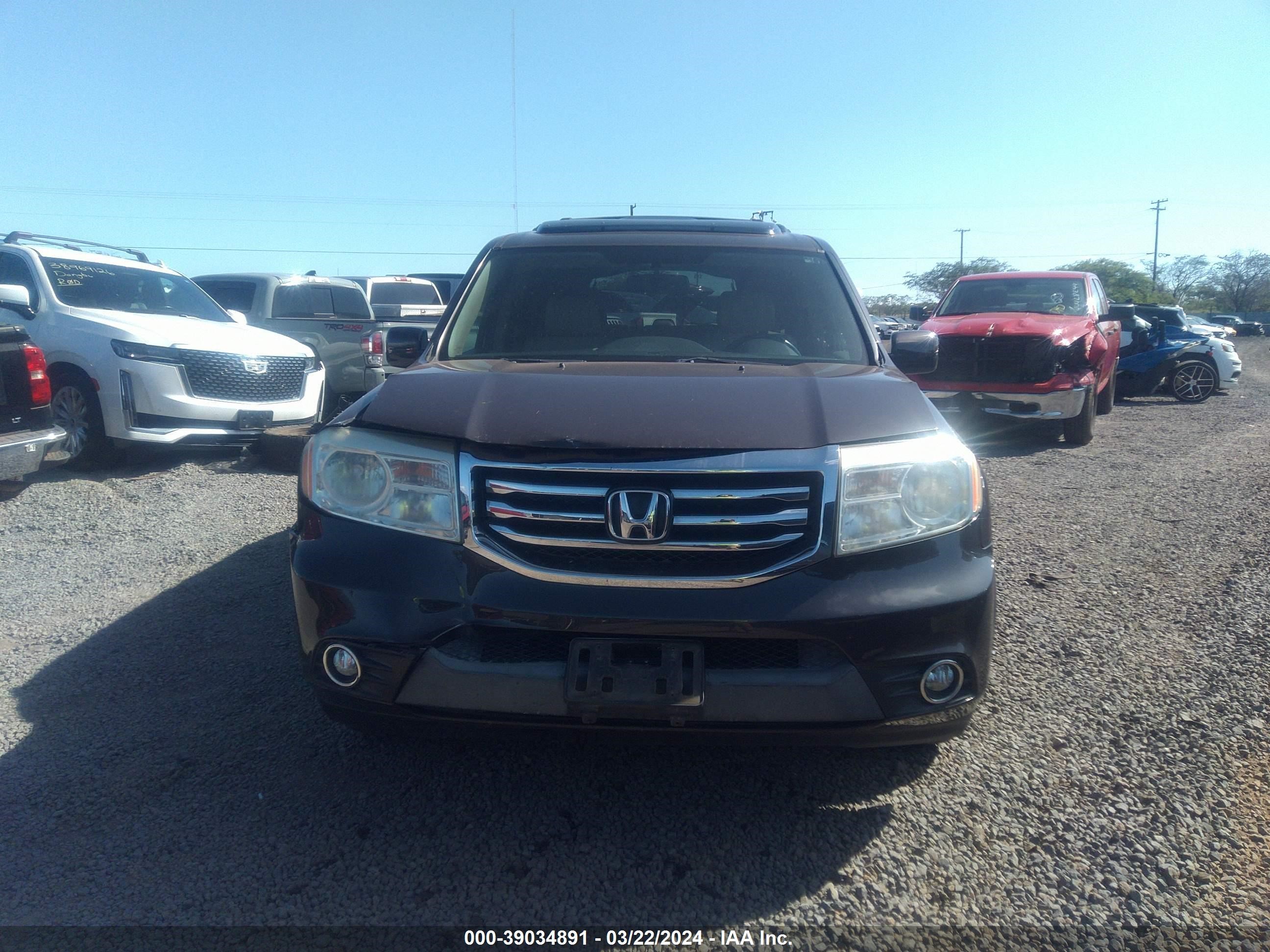 2013 Honda Pilot Ex-L vin: 5FNYF4H59DB040609