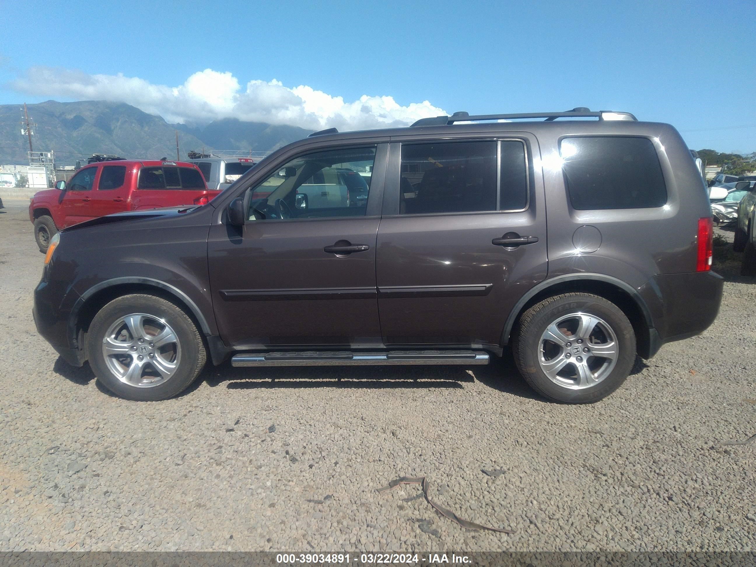 2013 Honda Pilot Ex-L vin: 5FNYF4H59DB040609