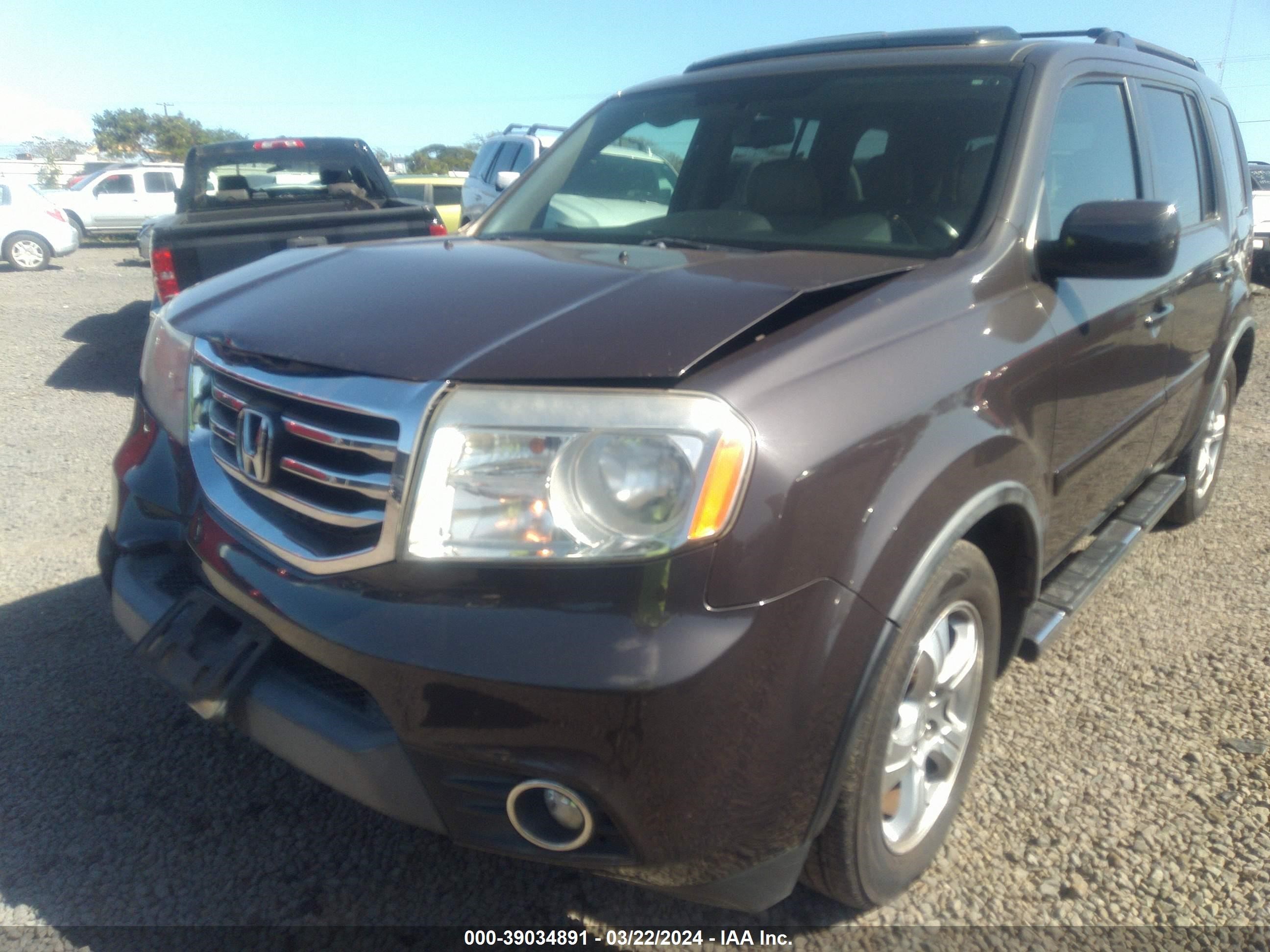 2013 Honda Pilot Ex-L vin: 5FNYF4H59DB040609