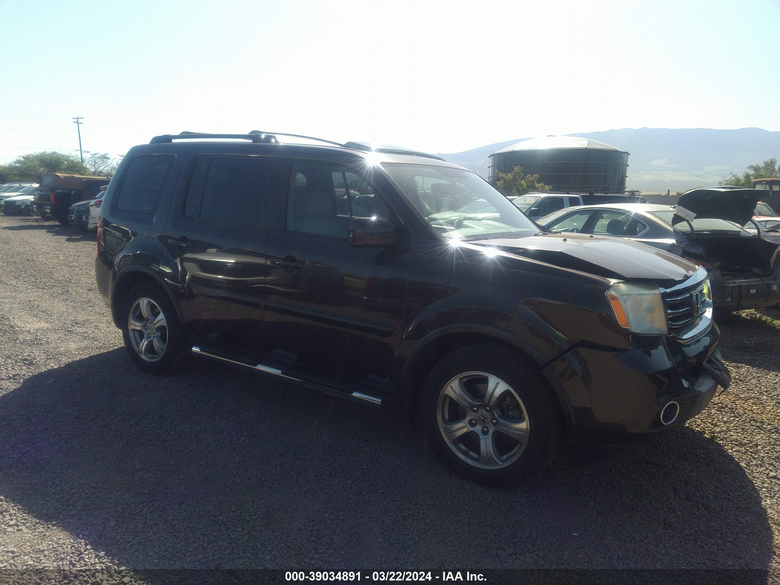 2013 Honda Pilot Ex-L vin: 5FNYF4H59DB040609