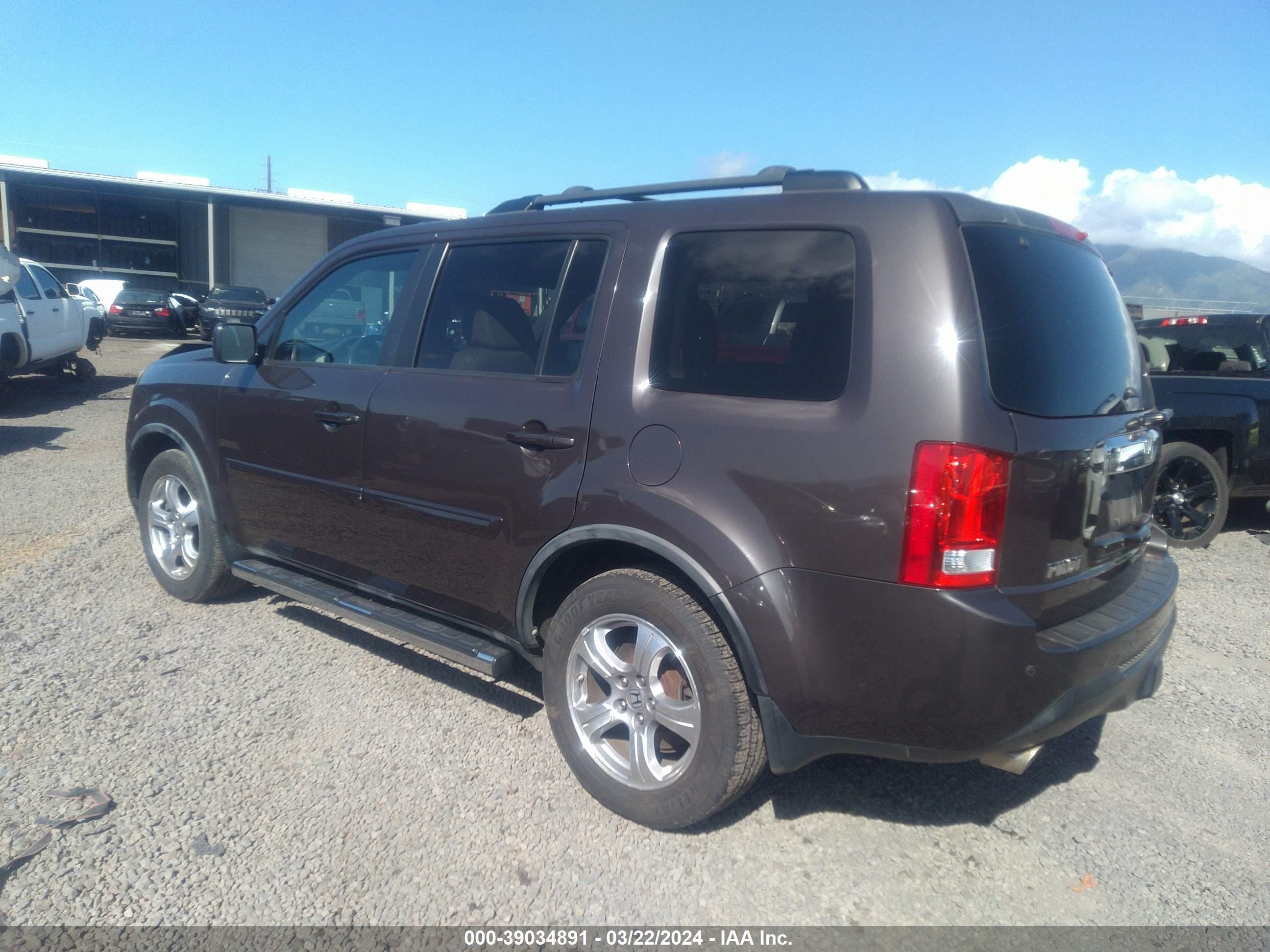 2013 Honda Pilot Ex-L vin: 5FNYF4H59DB040609