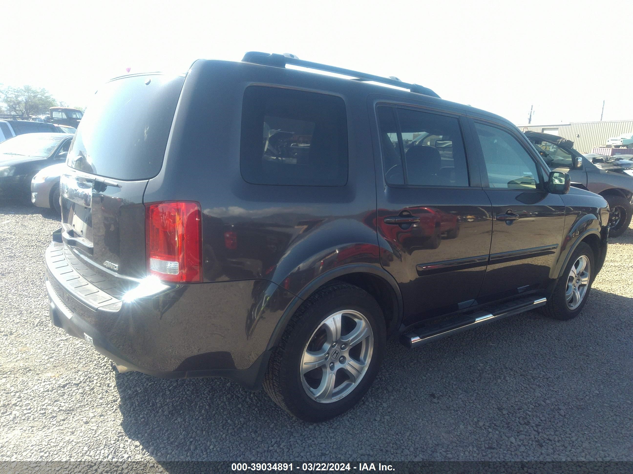 2013 Honda Pilot Ex-L vin: 5FNYF4H59DB040609