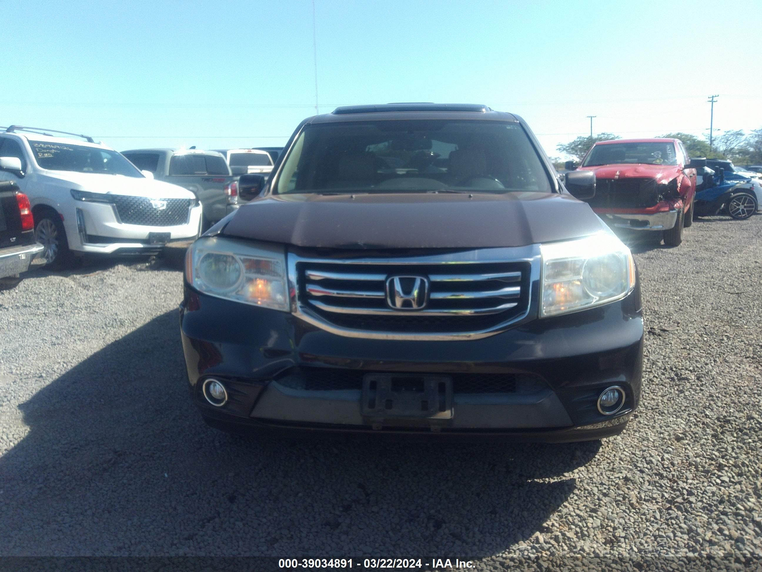 2013 Honda Pilot Ex-L vin: 5FNYF4H59DB040609