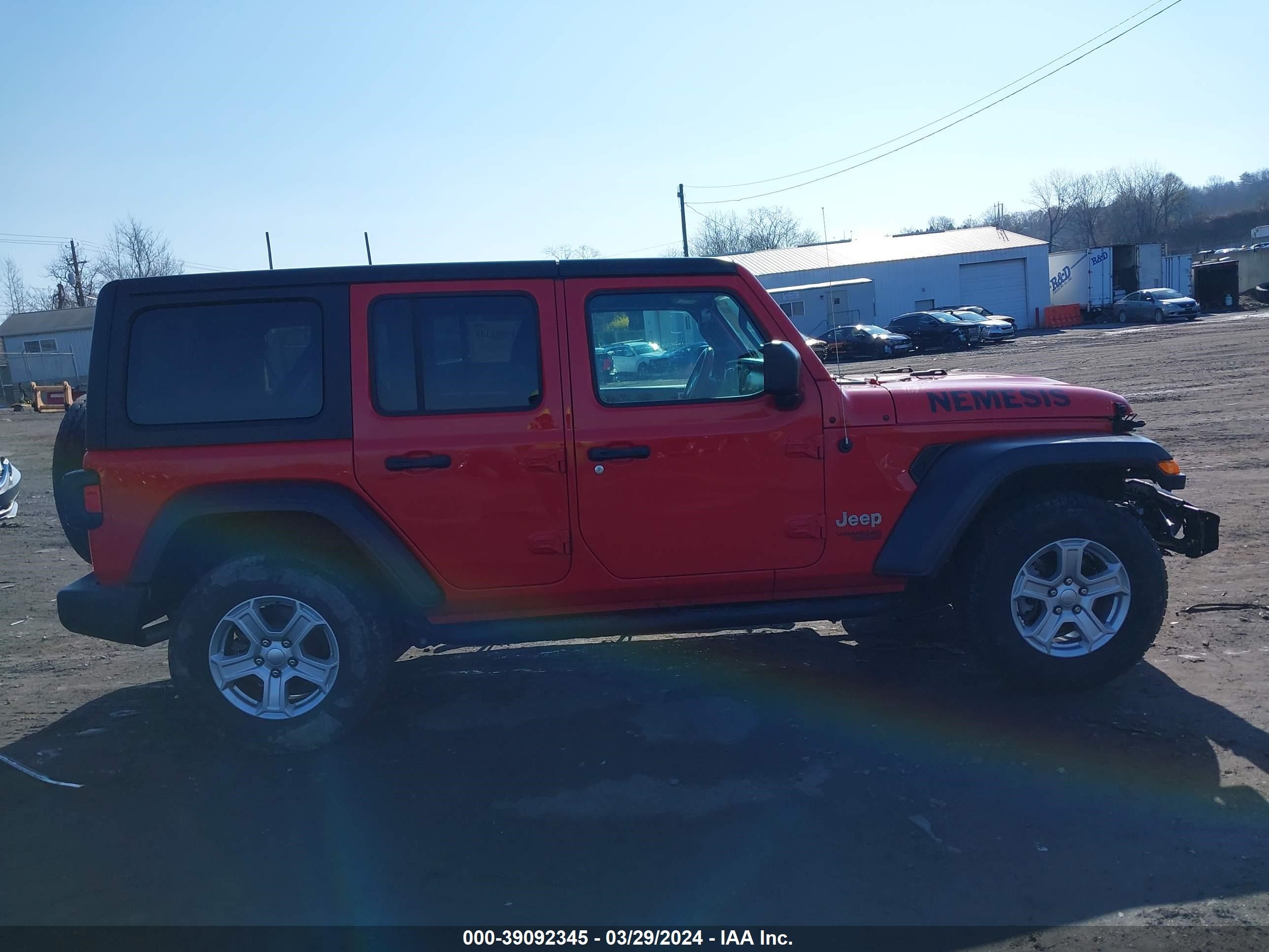 2019 Jeep Wrangler Unlimited Sport S 4X4 vin: 1C4HJXDN1KW565355