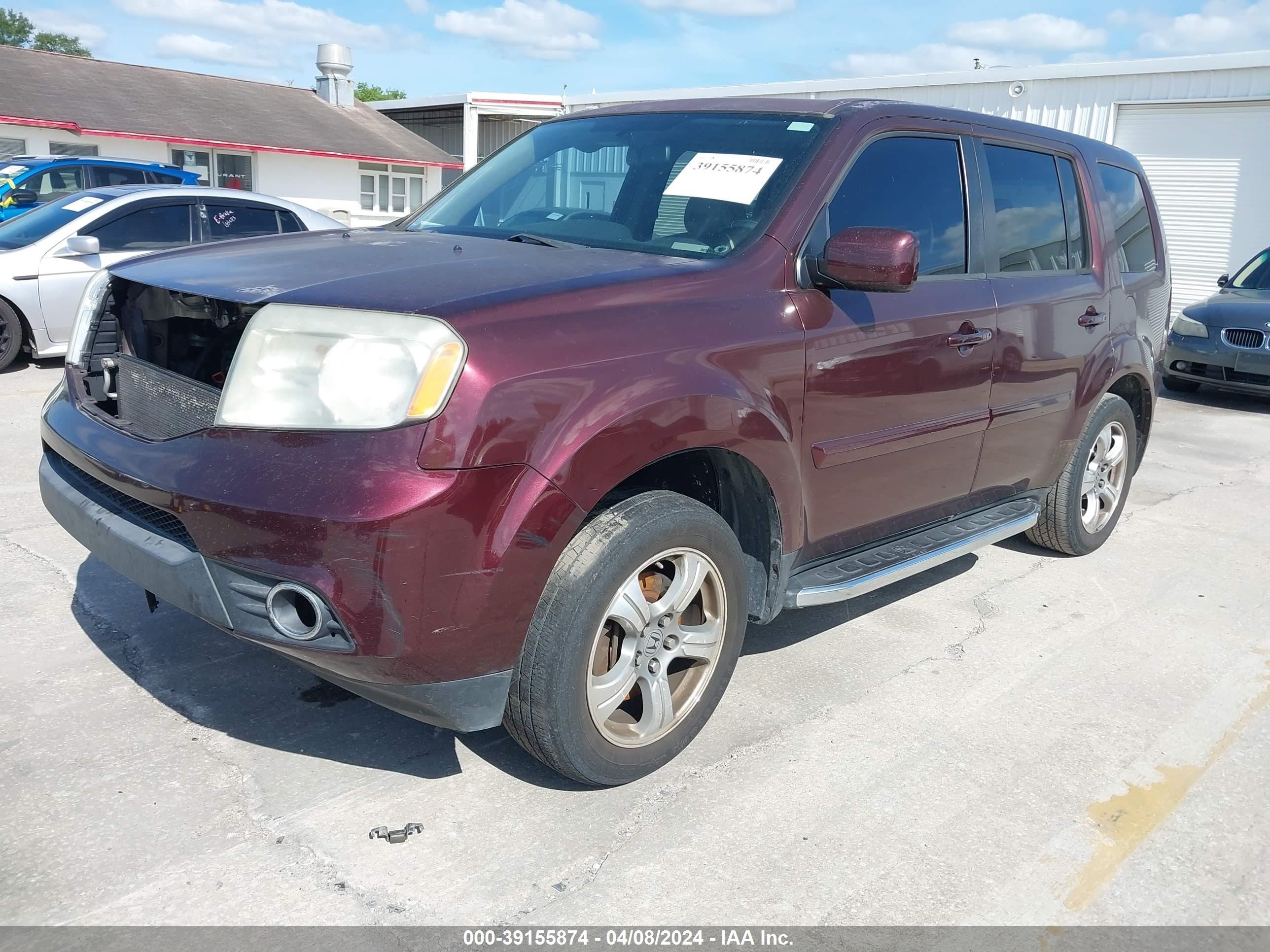 2013 Honda Pilot Ex-L vin: 5FNYF3H54DB032878