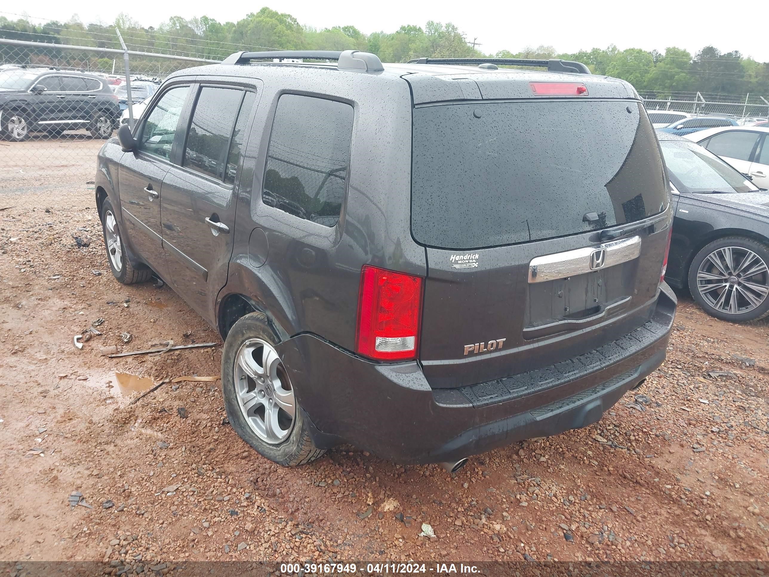 2012 Honda Pilot Ex-L vin: 5FNYF3H58CB010526