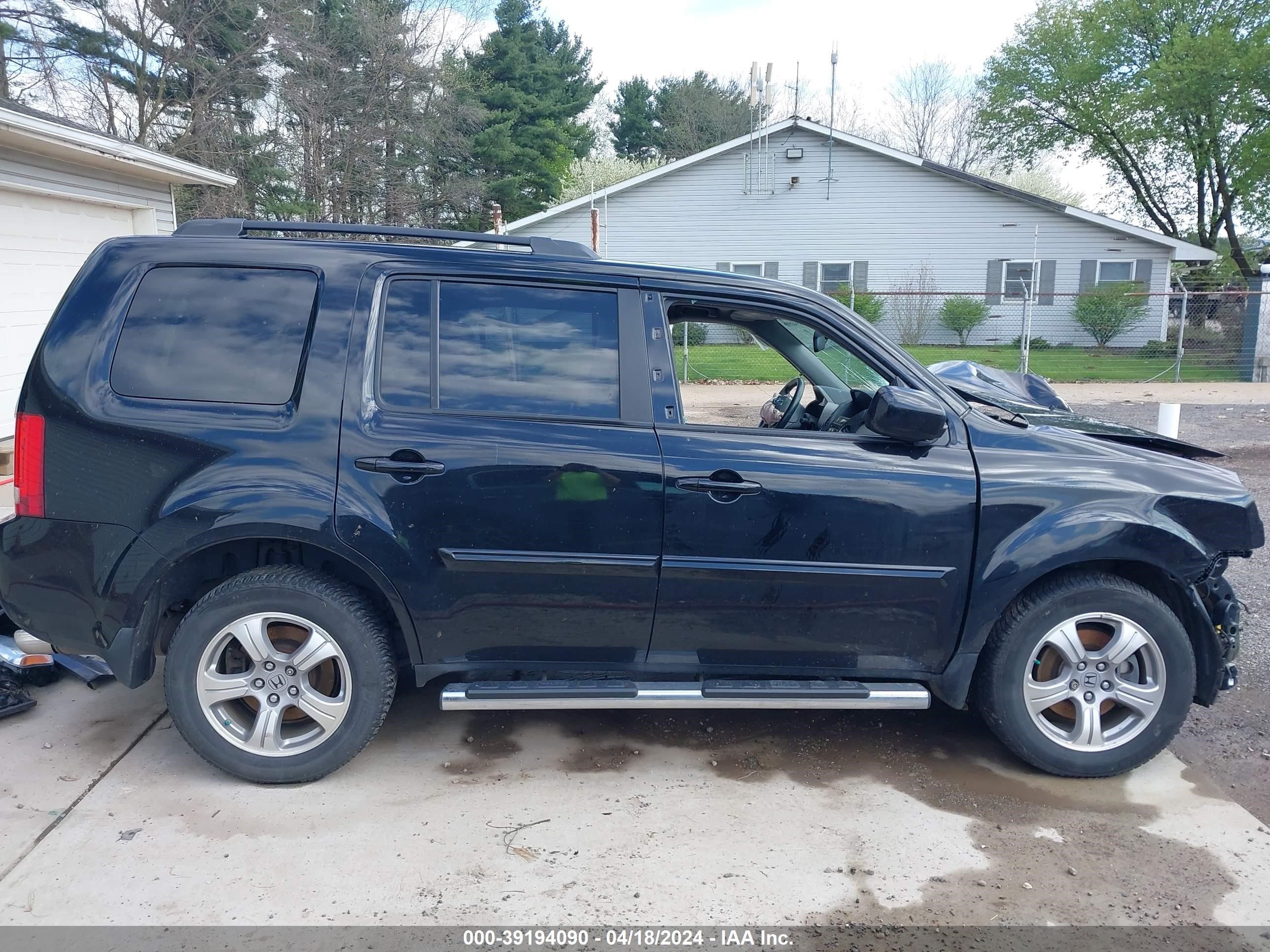 2013 Honda Pilot Ex-L vin: 5FNYF4H5XDB023365