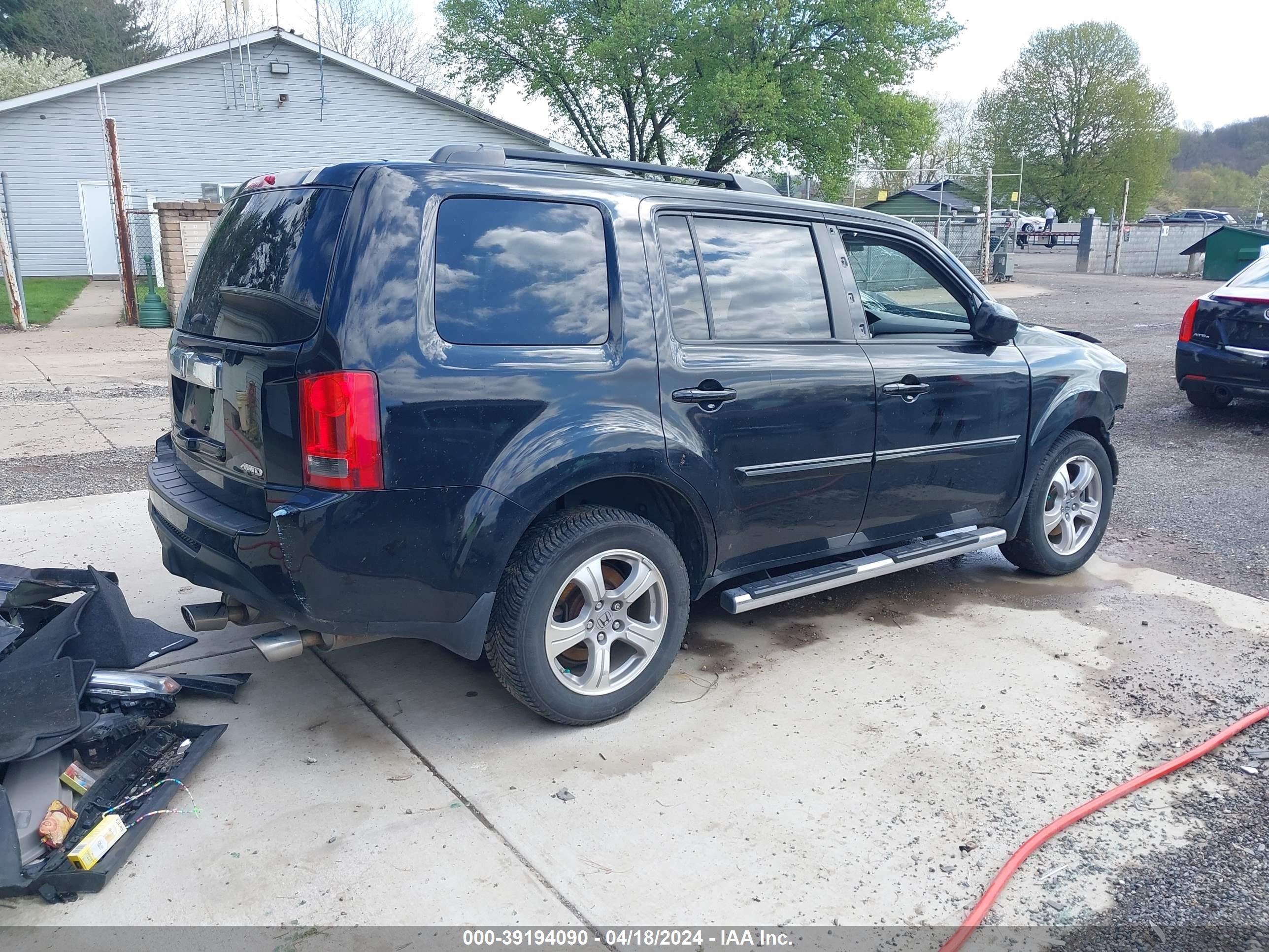 2013 Honda Pilot Ex-L vin: 5FNYF4H5XDB023365