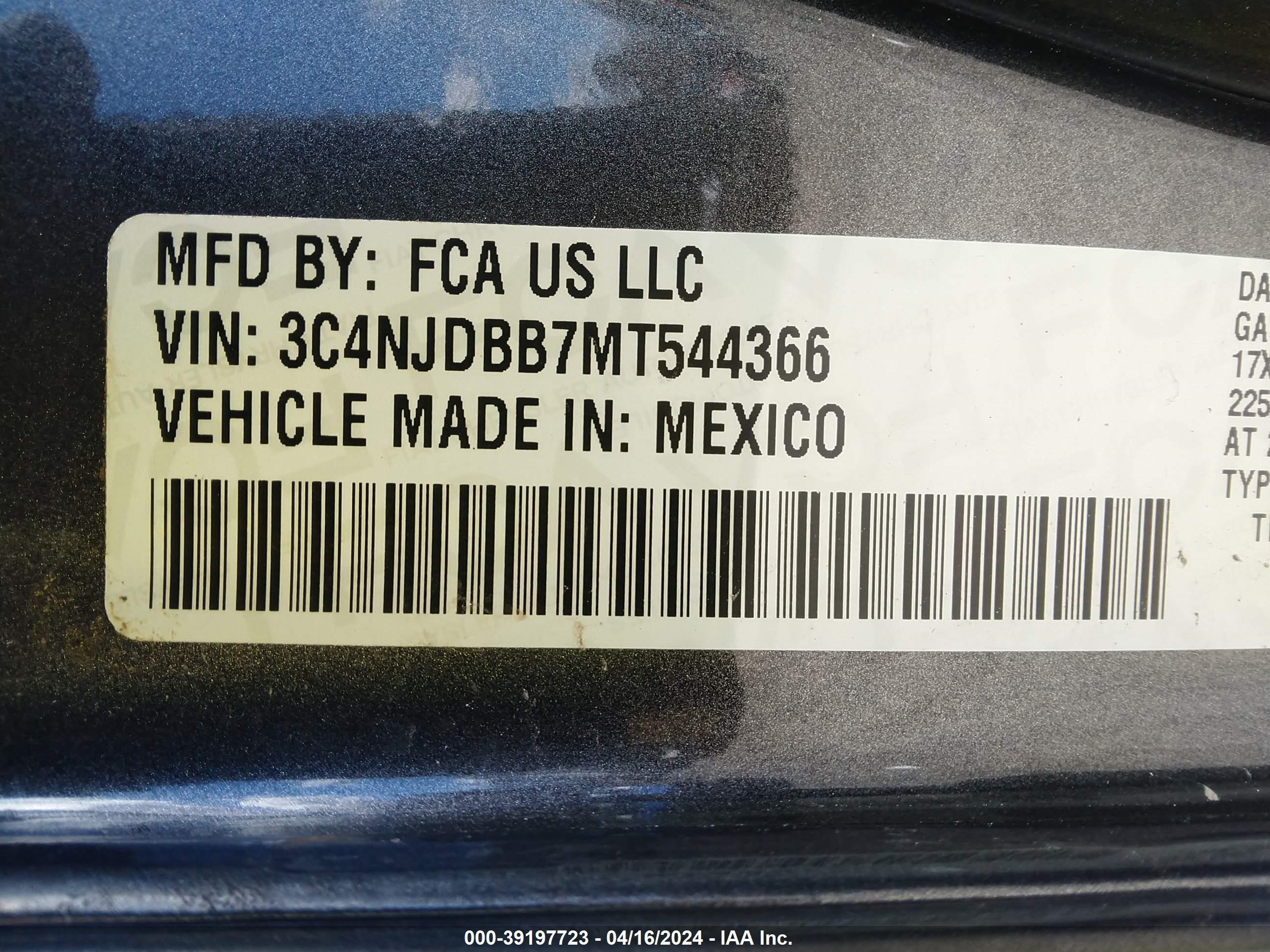 2021 Jeep Compass Latitude 4X4 vin: 3C4NJDBB7MT544366