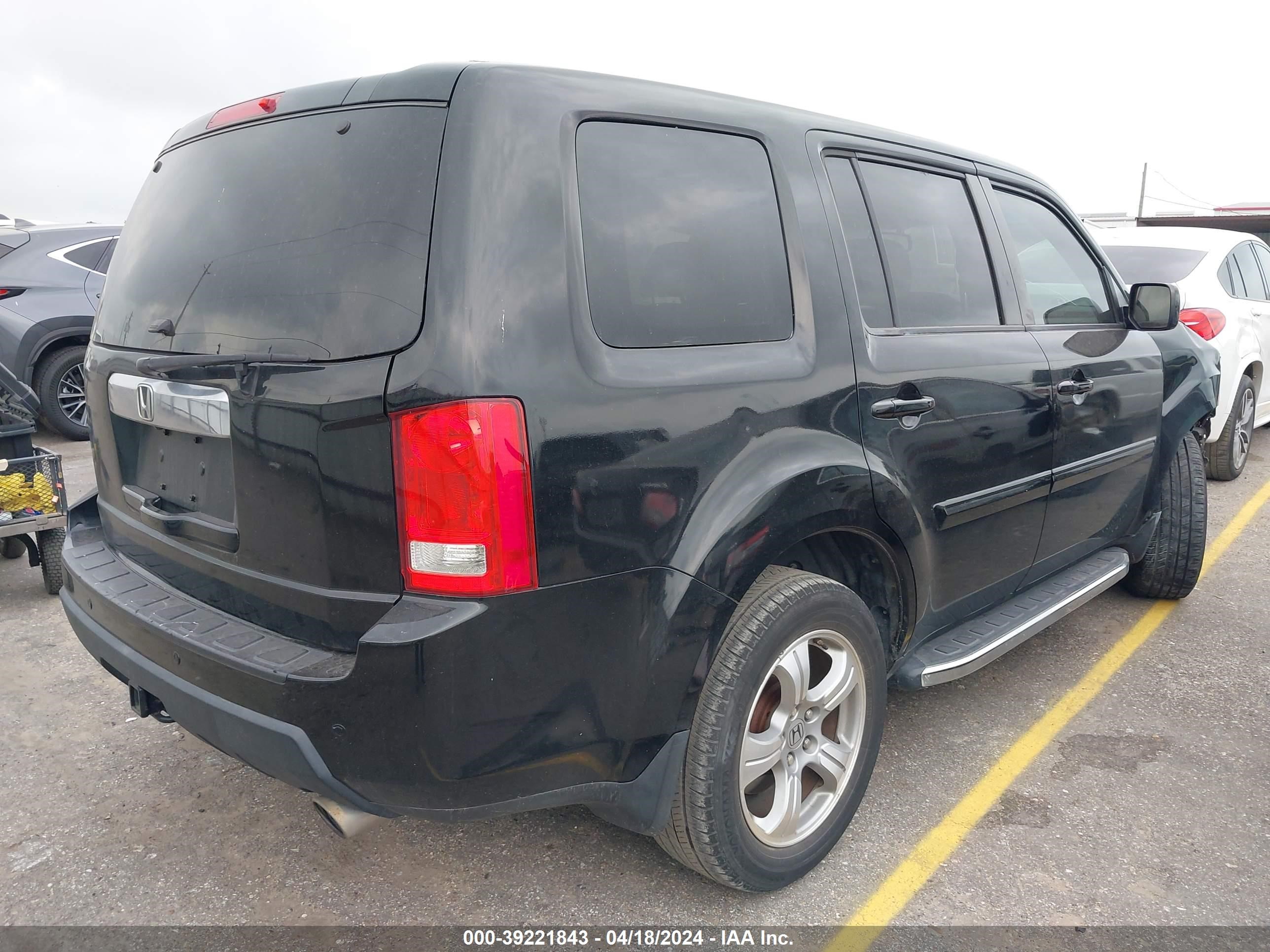 2013 Honda Pilot Ex-L vin: 5FNYF3H58DB03188