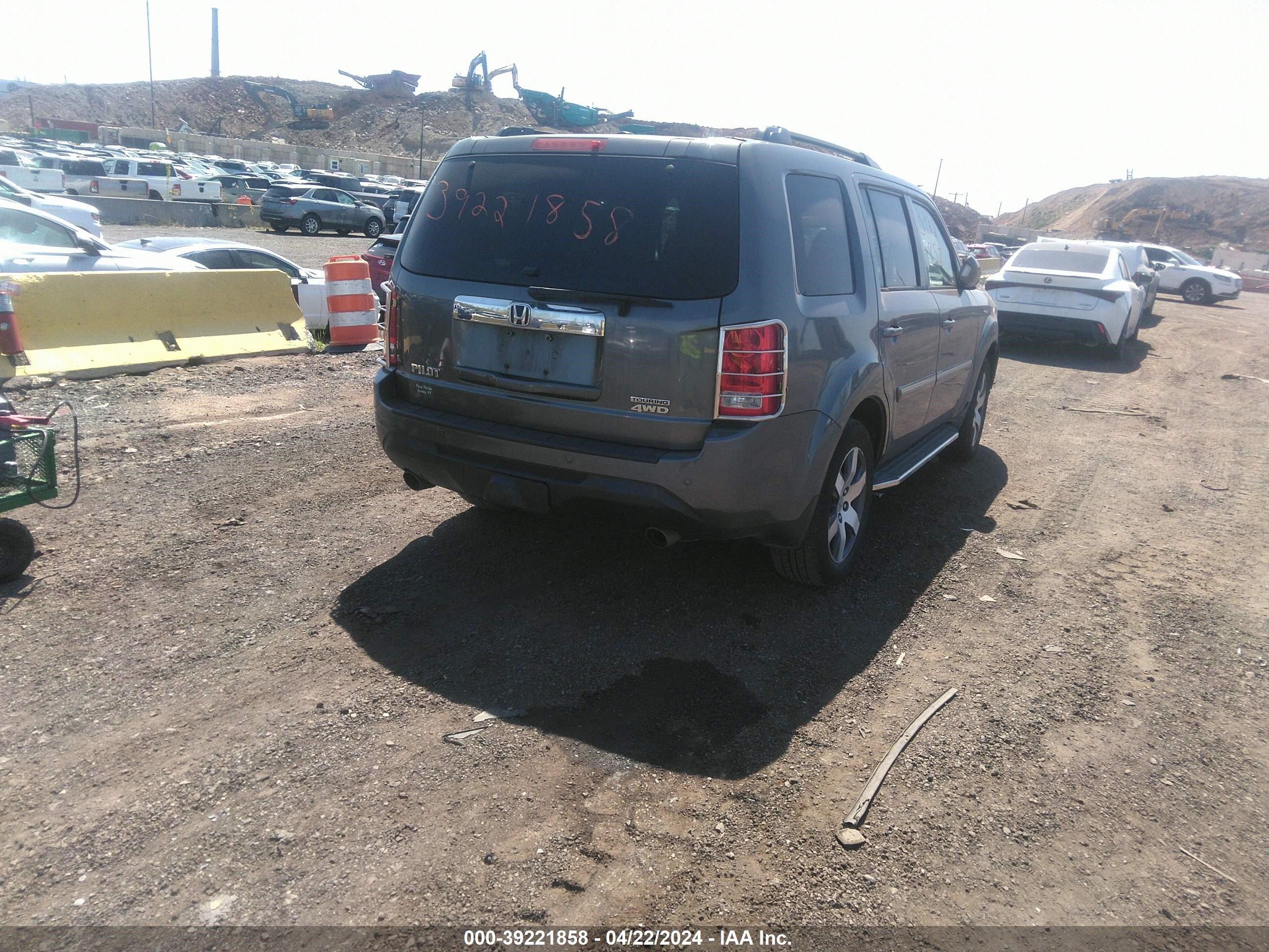 2012 Honda Pilot Touring vin: 5FNYF4H91CB038564