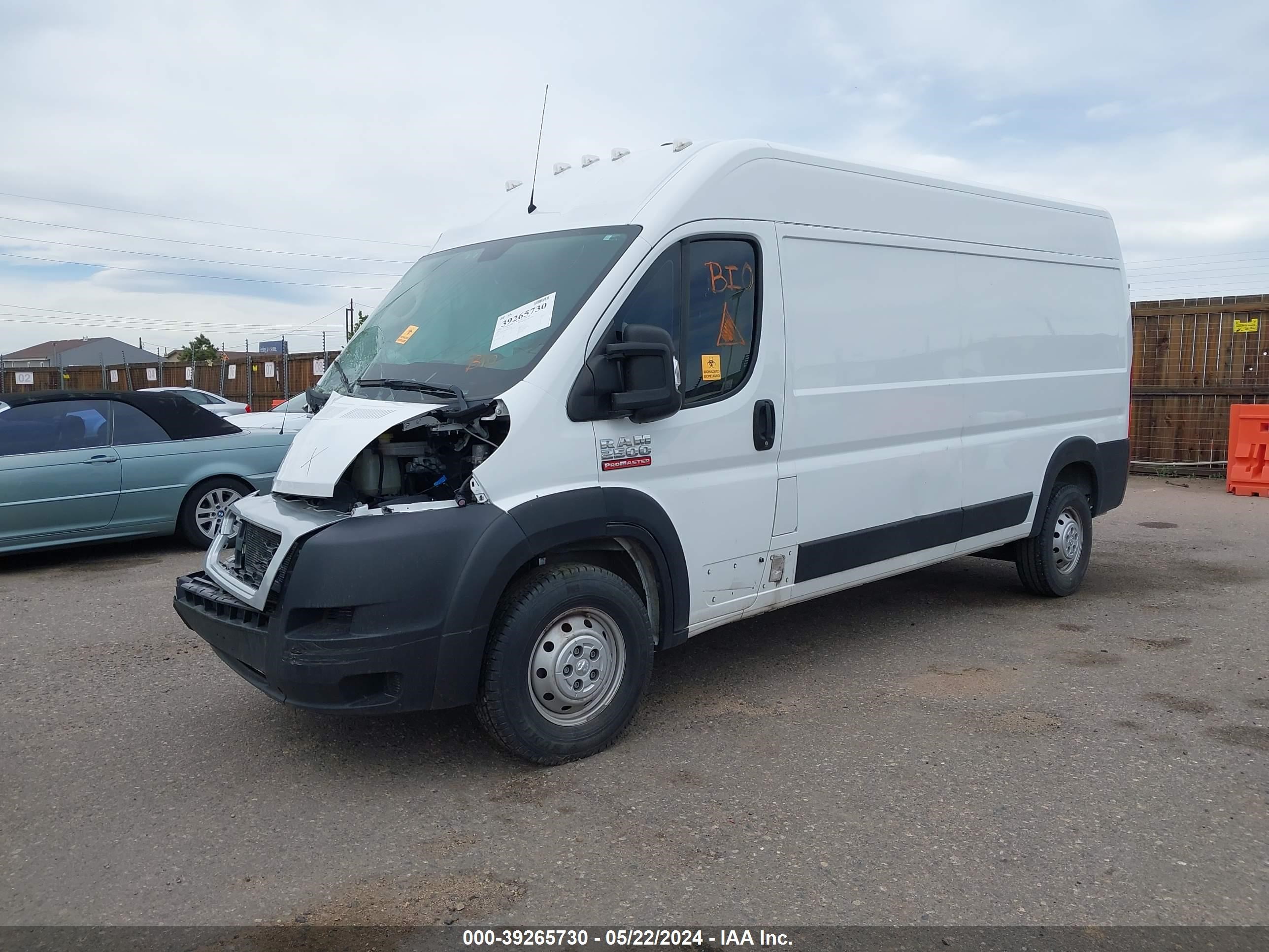 2021 Ram Promaster 2500 High Roof 159 Wb vin: 3C6LRVDG4ME565587