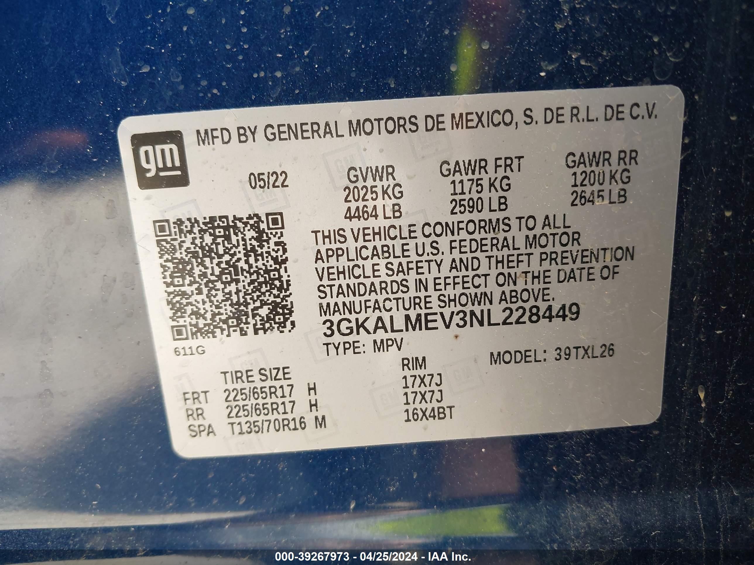 2022 GMC Terrain Fwd Sle vin: 3GKALMEV3NL228449